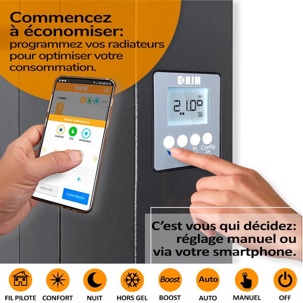 Radiateur électrique céramique connecté HJM AVA V Noir - 2