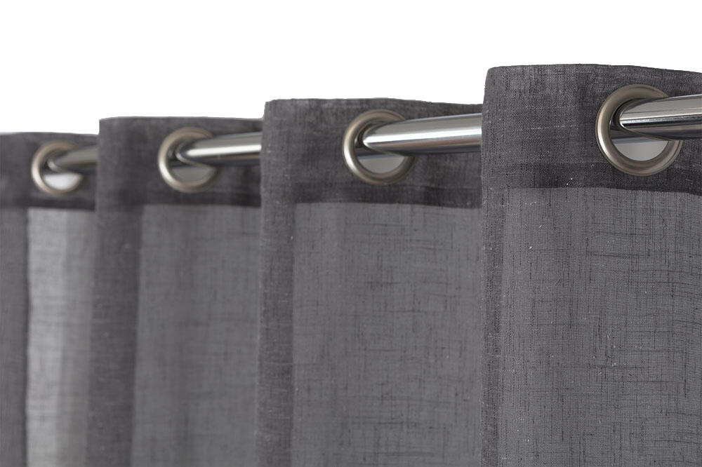 Visillo semi-transparente ollaos Carla poliéster liso gris 140x280cm - 6