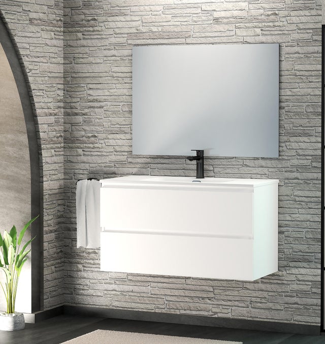 MUEBLE DE BAÑO MAYA BLANCO 100X45CM 2 CAJONES