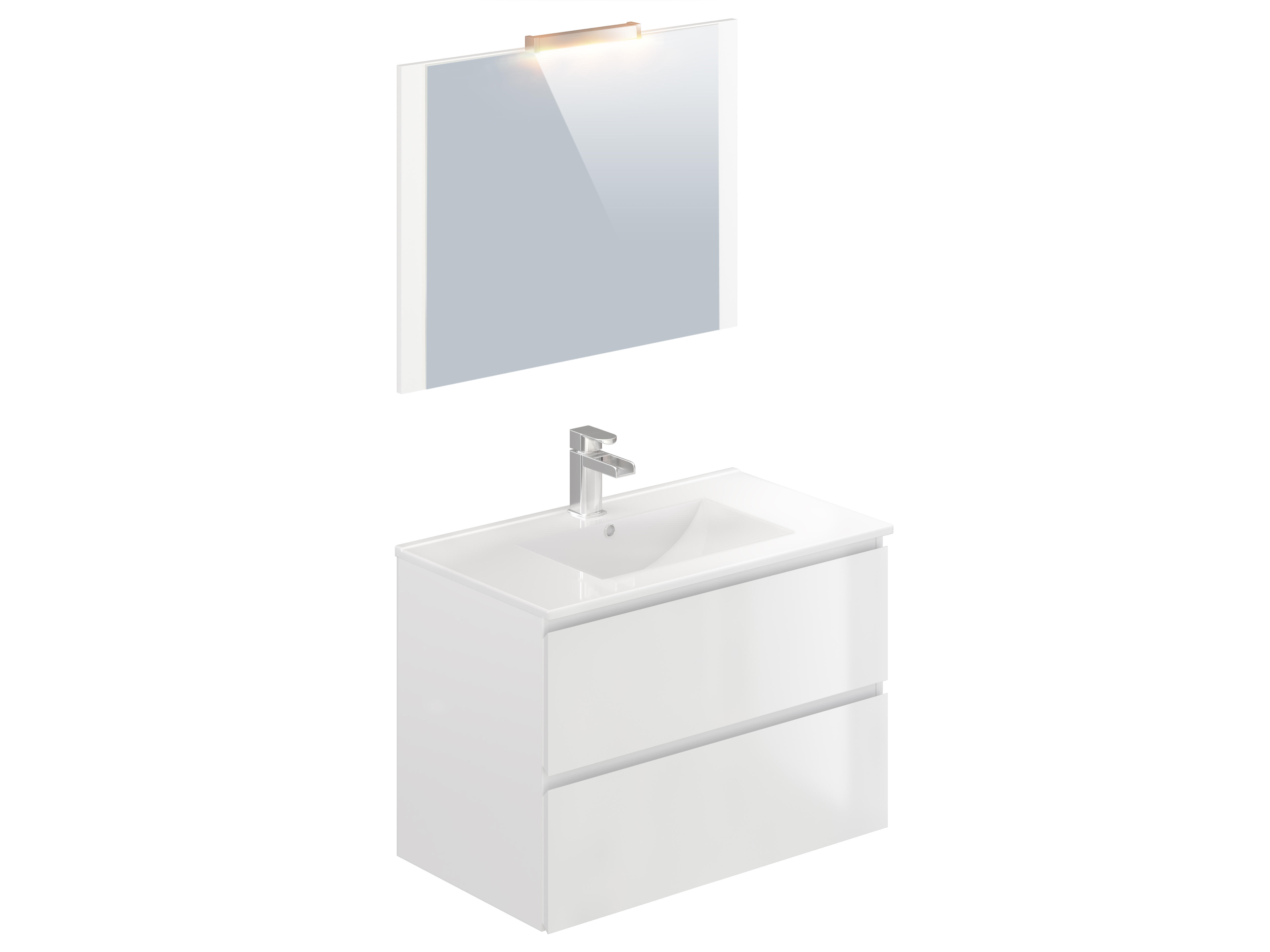 Mueble de baño con lavabo y espejo  Milenio blanco  81x47 cm - 9