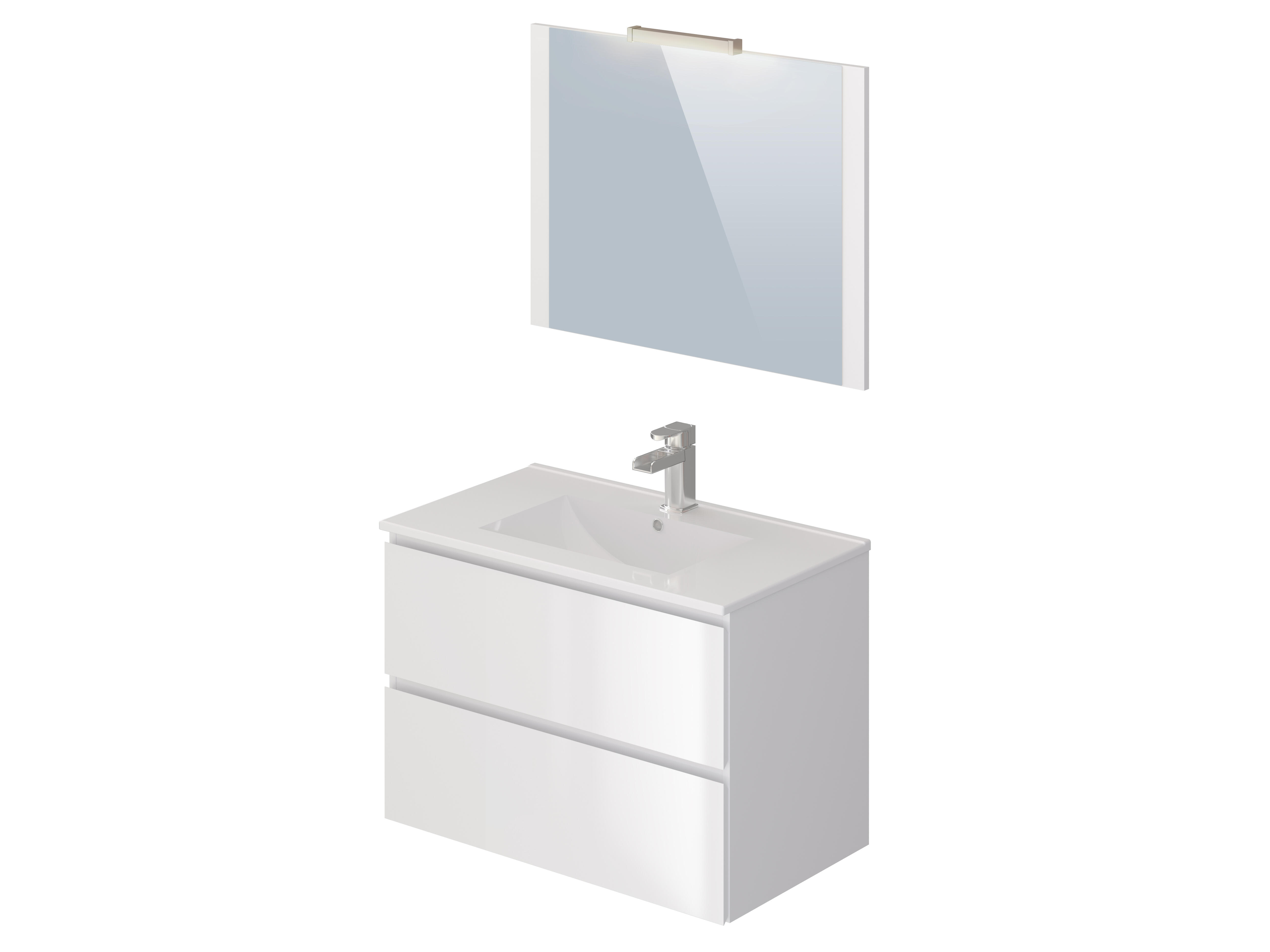 Mueble de baño con lavabo y espejo  Milenio blanco  81x47 cm - 8