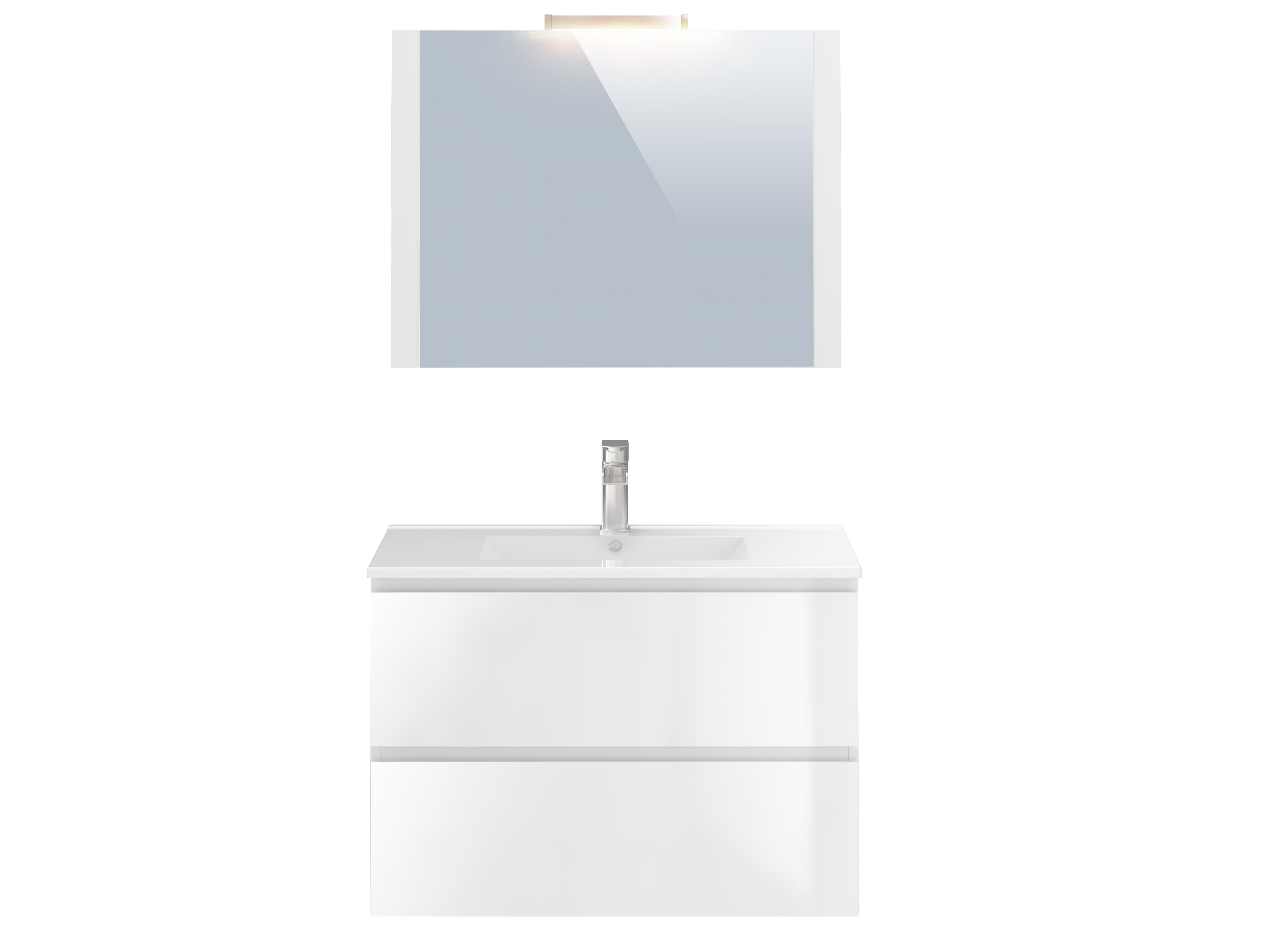 Mueble de baño con lavabo y espejo  Milenio blanco  81x47 cm - 2