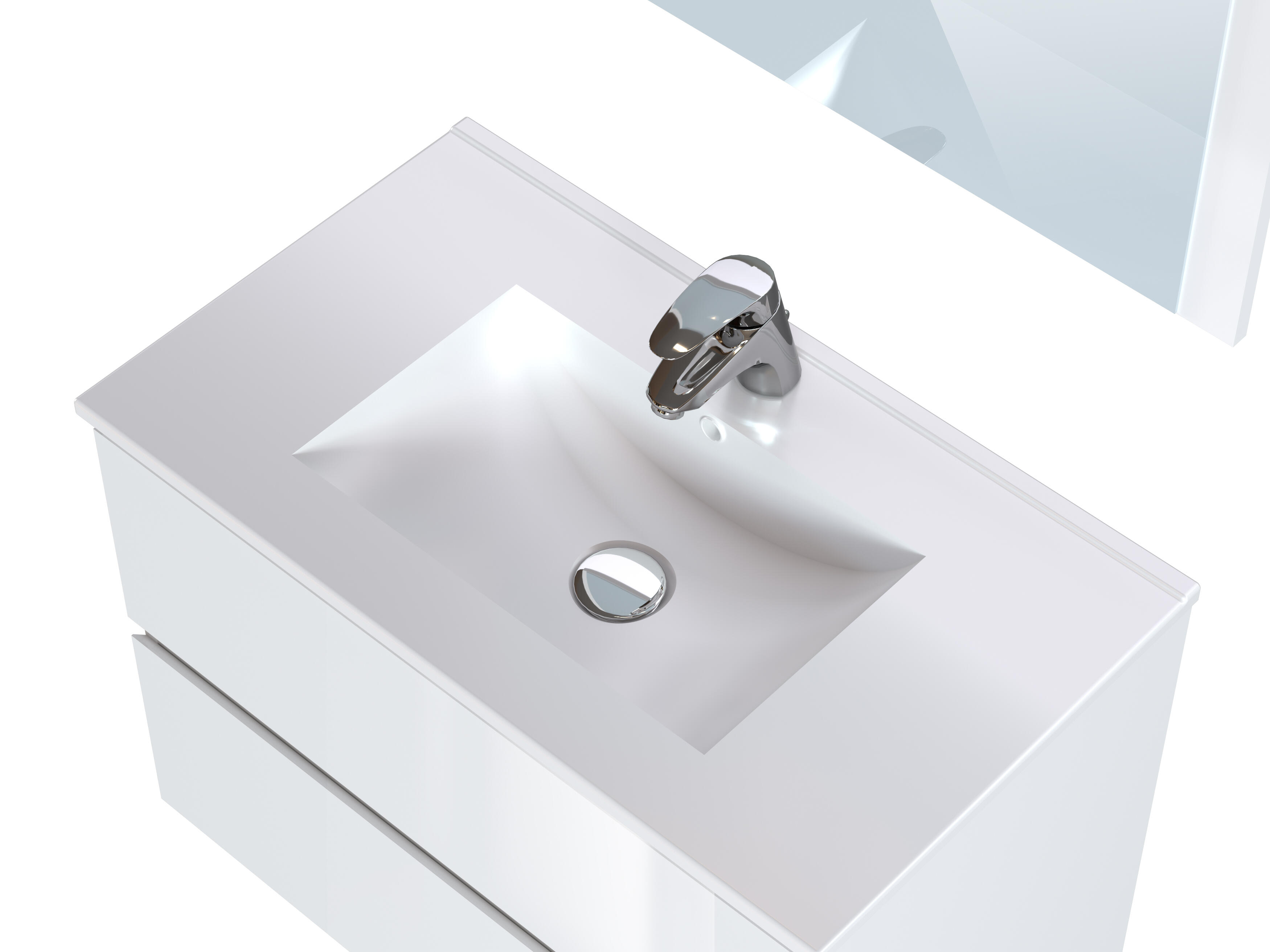 Mueble de baño con lavabo y espejo  Milenio blanco  81x47 cm - 5