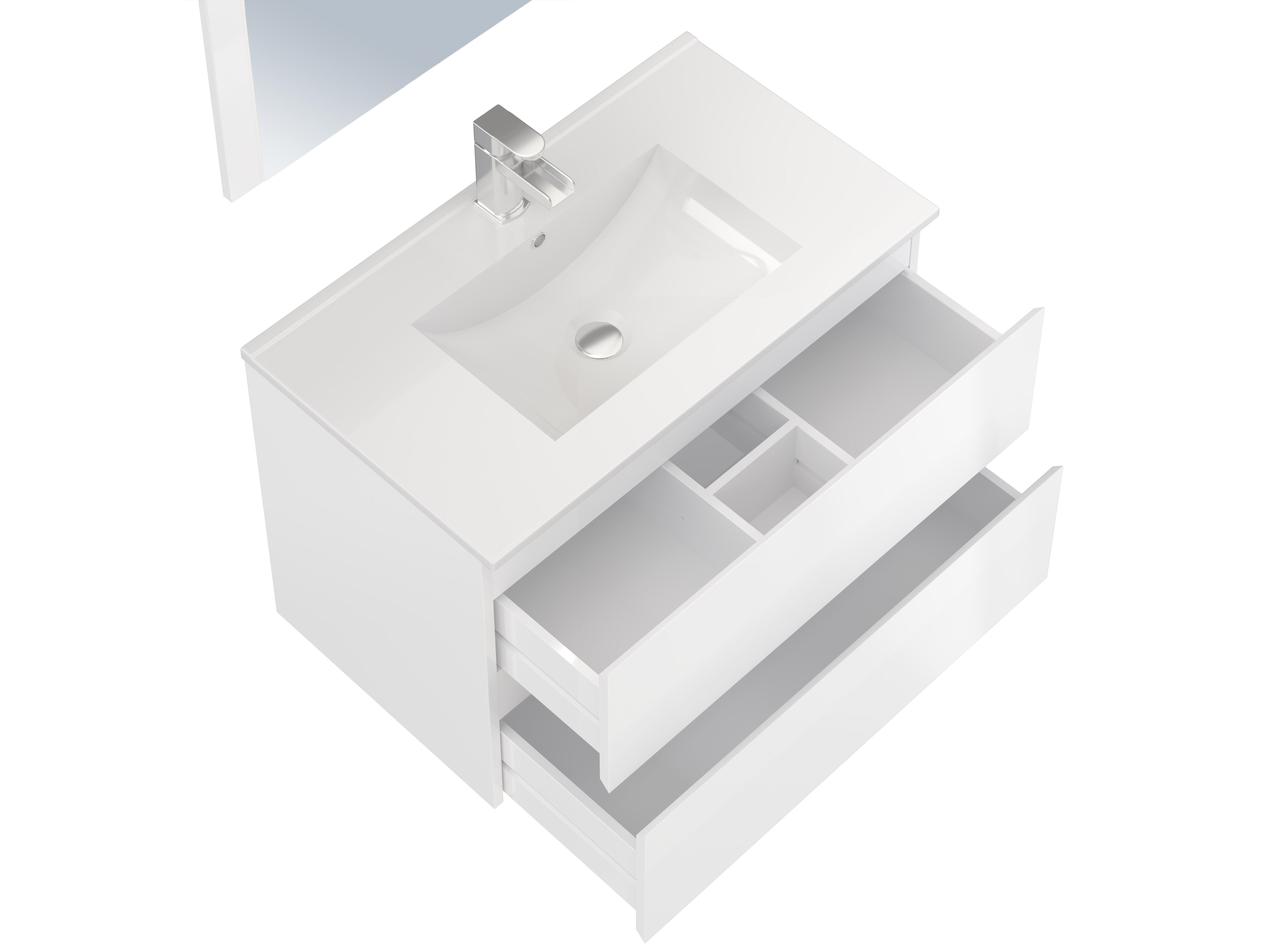 Mueble de baño con lavabo y espejo  Milenio blanco  81x47 cm - 3