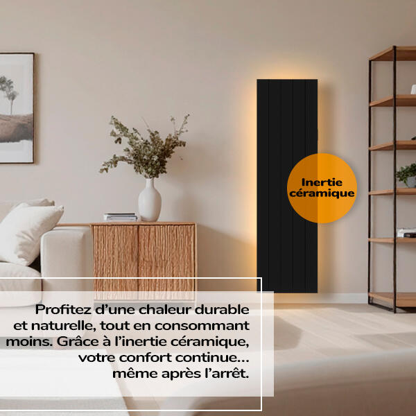 Radiateur/Sèche-serviettes électrique connecté à inertie sèche 2000 W HJM AVA V - 9