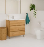 MUEBLE DE BAÑO BOSTON ROBLE 70X45CM 3 CAJONES - 1