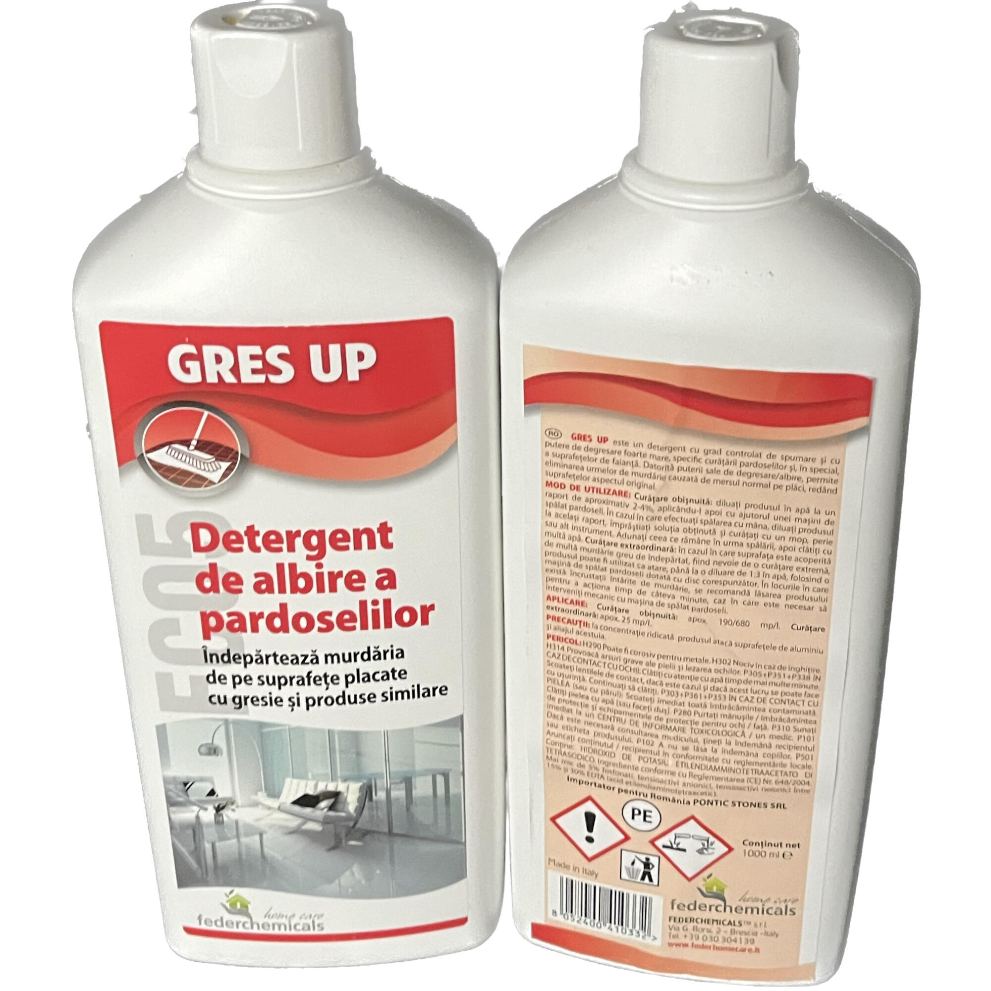 Detergent de albire a pardoselilor ceramice, Gres Up, 1 L