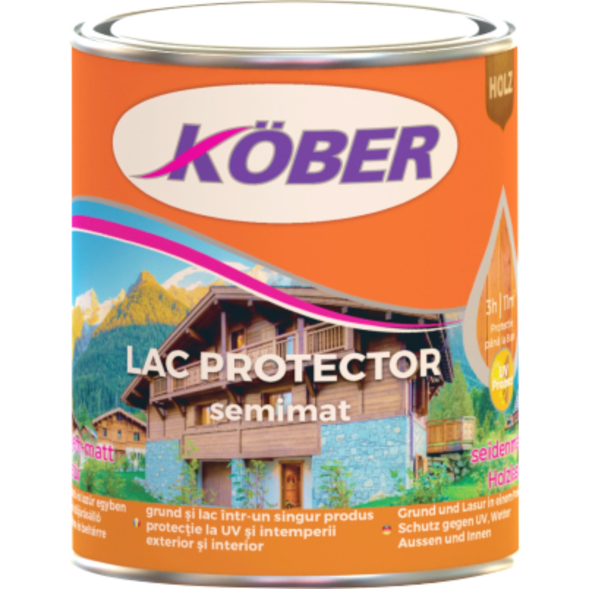 Lac protector lemn Kober, alchidic, semimat , 0.75 L