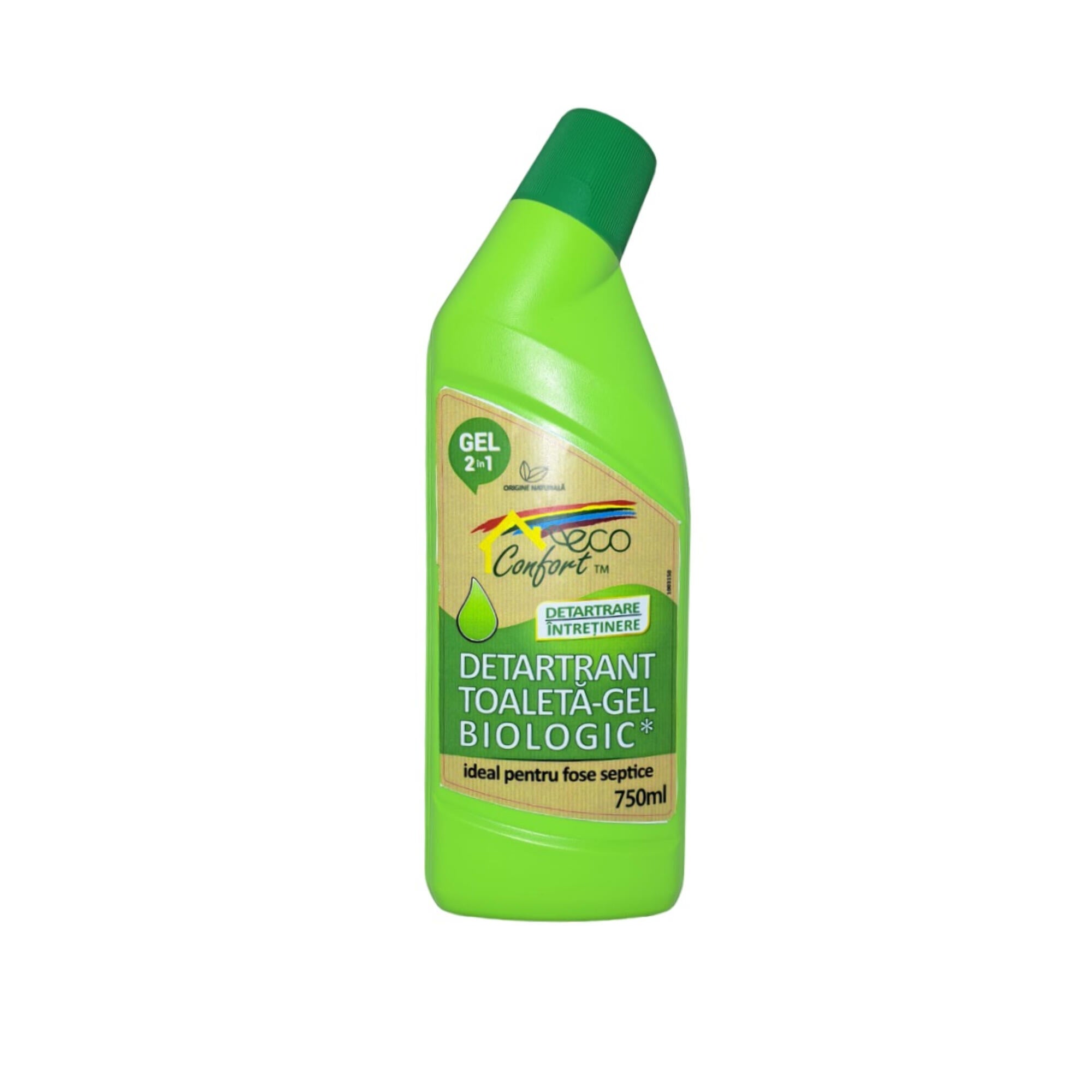 Detartrant si gel biologic 2 in 1 pentru curatarea vasului WC, Confort, 0.75 L, pentru fose septice