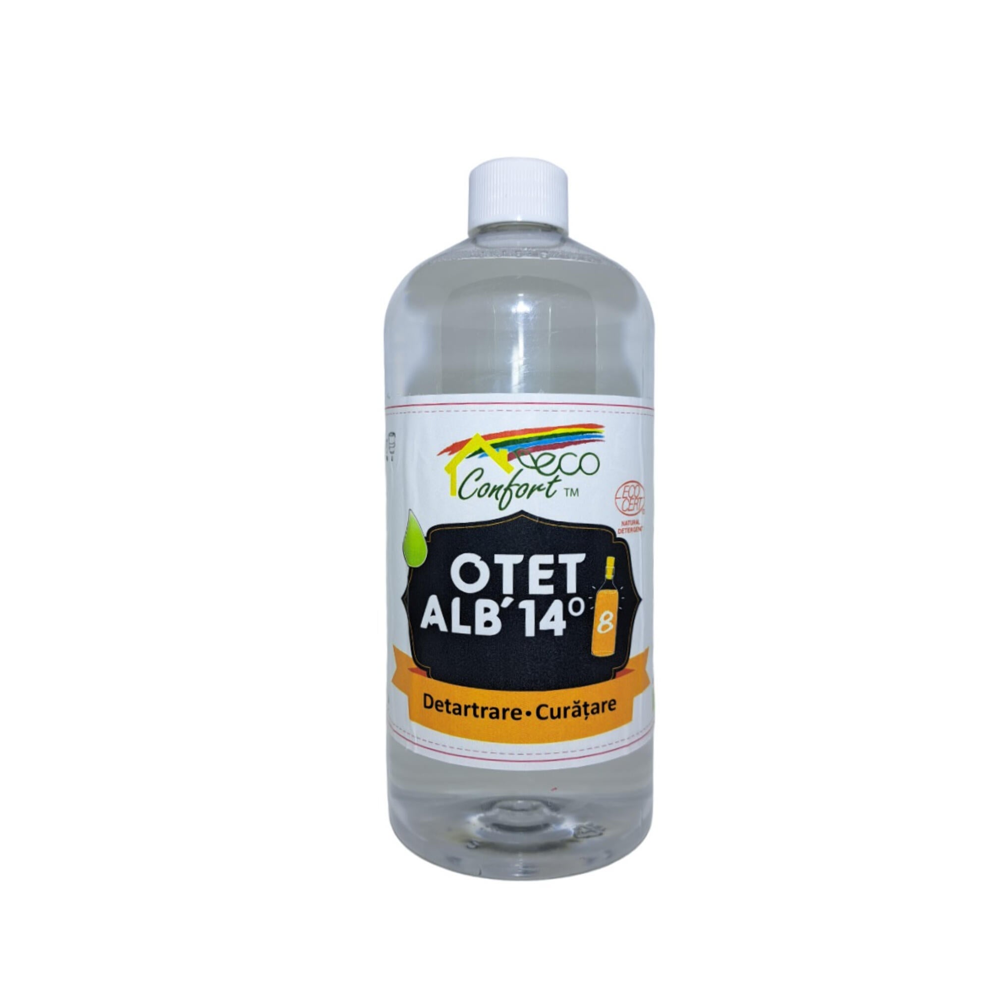 Otet alb, concentratie 14%, pentru detartrare si curatare suprafete din baie, Confort, 1 L