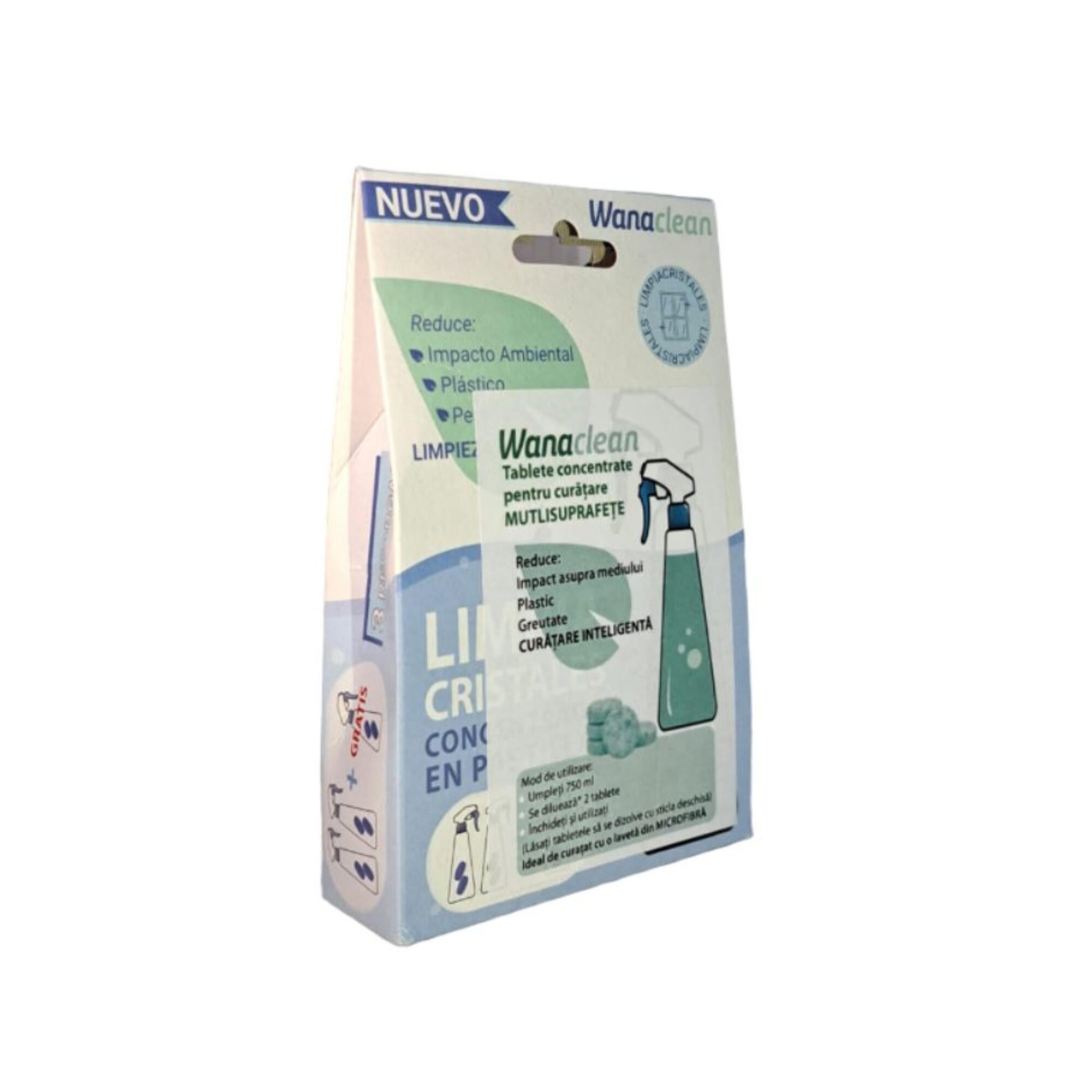 Tablete concentrate eco-friendly pentru curatare multisuprafete, Wana Clean, set 6 bucati 6buc