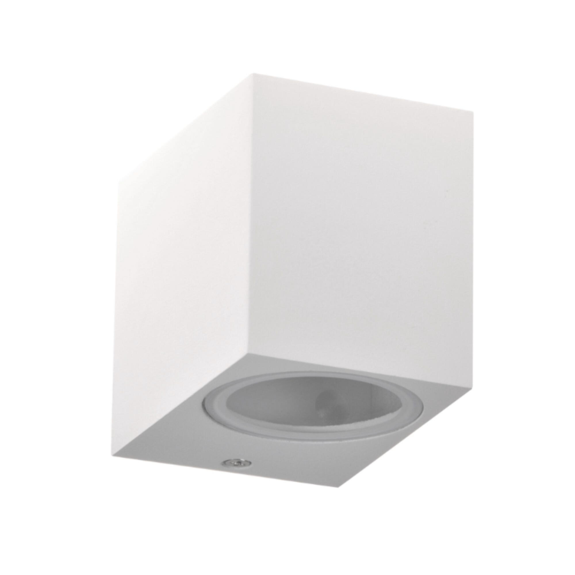Aplica exterior Boston, 1 x GU10, 10 W, IP44, patrat, alb