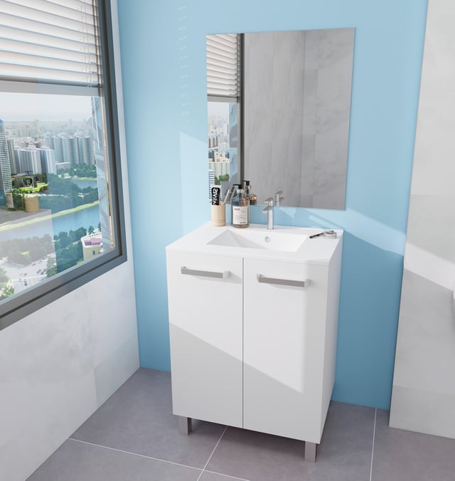 MUEBLE DE BAÑO ECO BLANCO 60X45CM 2 PUERTAS