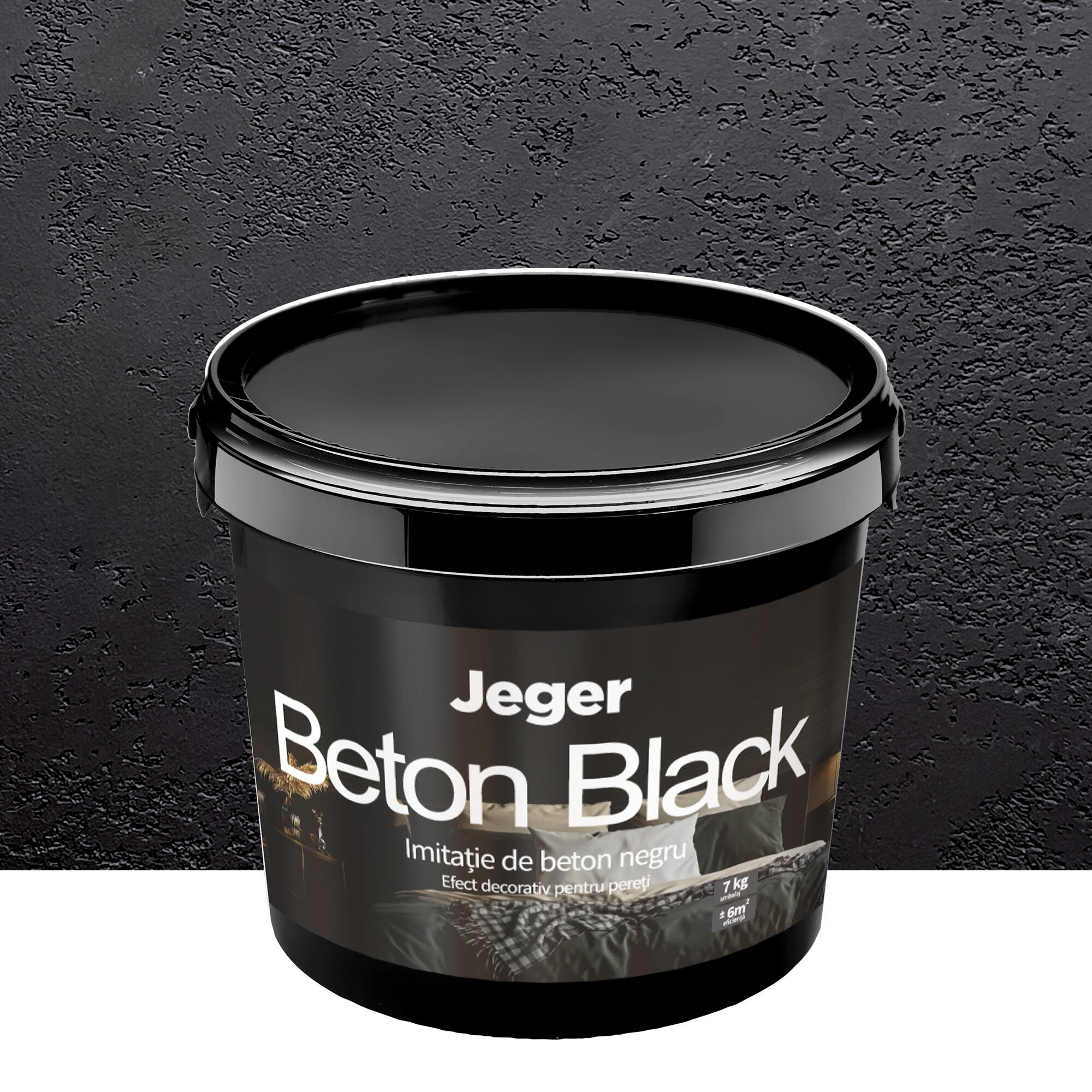 Vopsea decorativa Jeger, efect Beton Black, 7 kg | Leroy Merlin