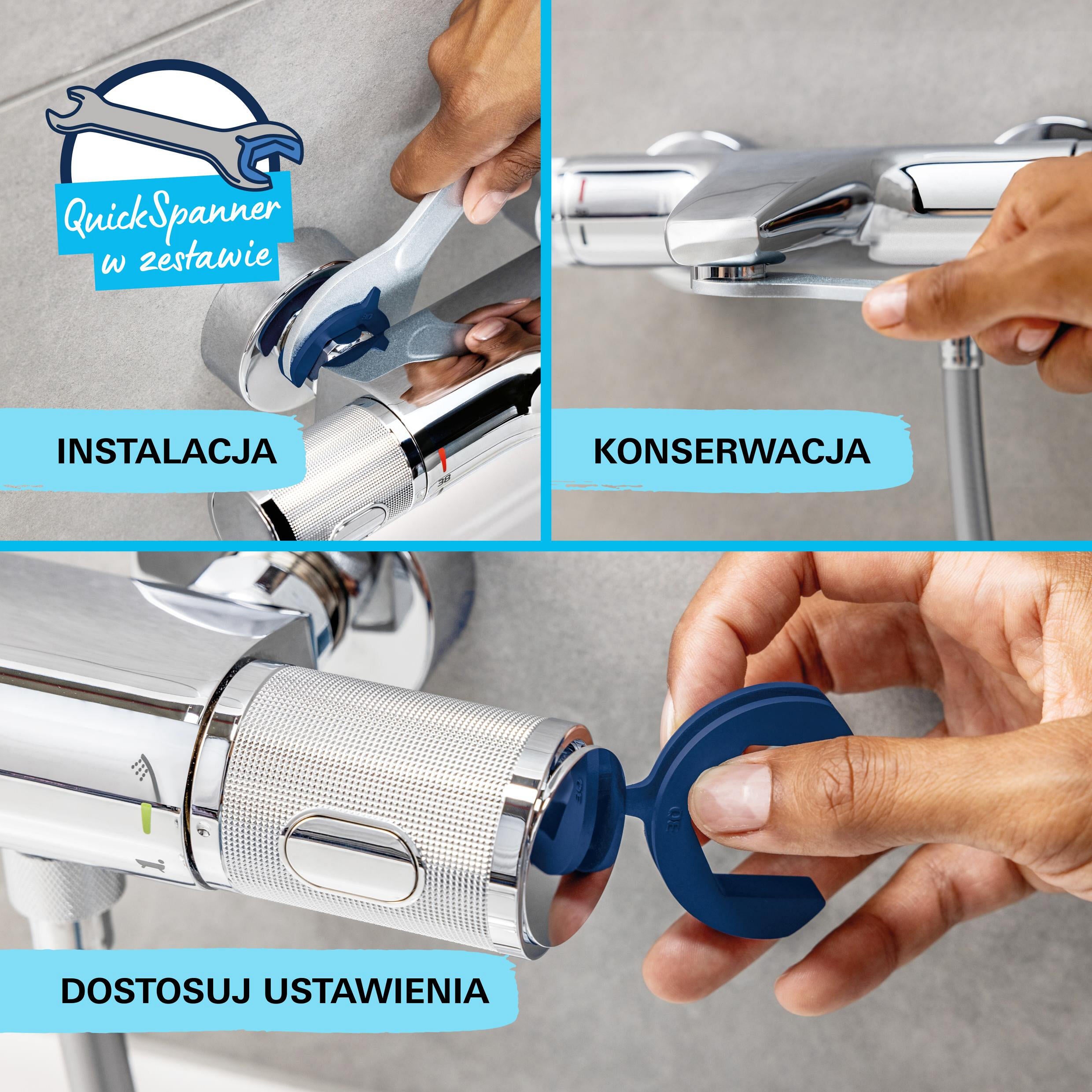 Zestaw QuickSpanner Grohe – łatwa instalacja, konserwacja i regulacja baterii. - 8
