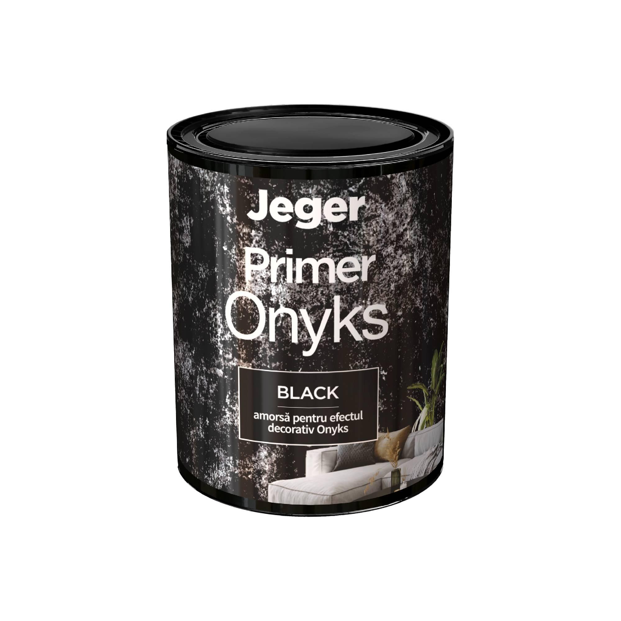 Amorsa Jeger pentru perete, interior, efect Onyks, black, 1 L