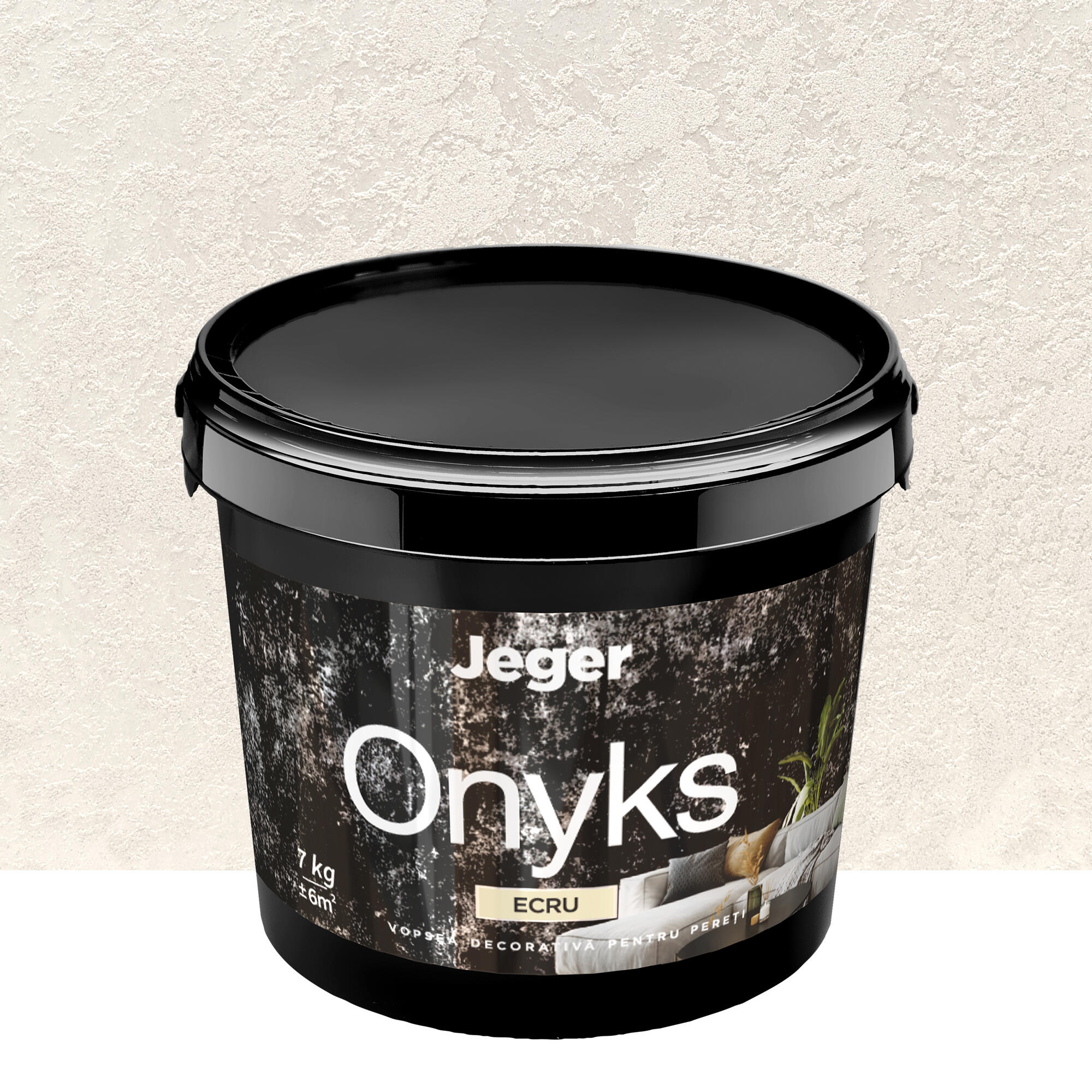 Vopsea decorativa Jeger, efect Onyks, ecru, 7 kg