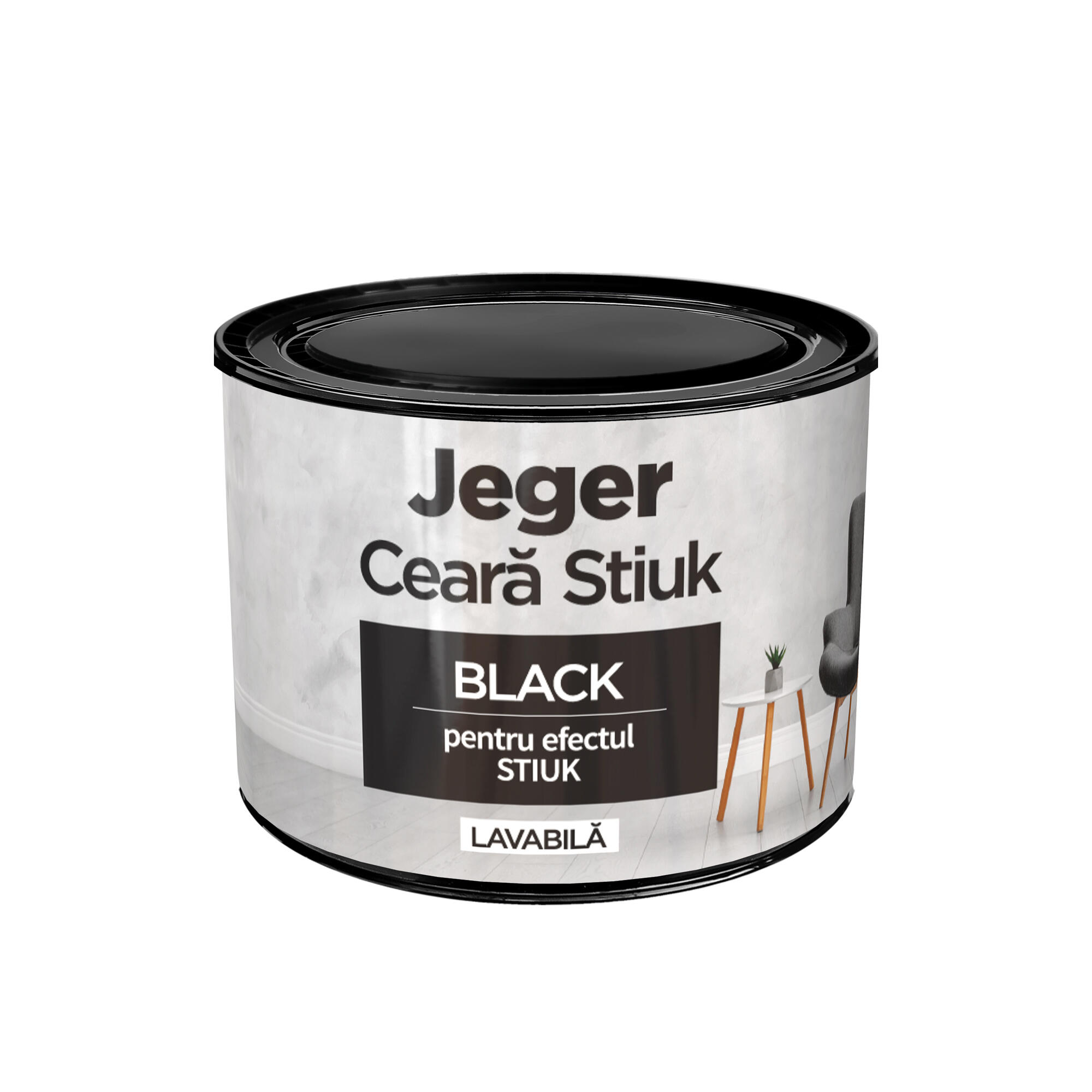 Ceara Jeger pentru vopsea decorativa, efect Stiuk, Black, 0.3 L