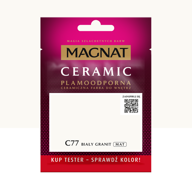 Tester farby Magnat Plamoodporna Biały granit 30 ml