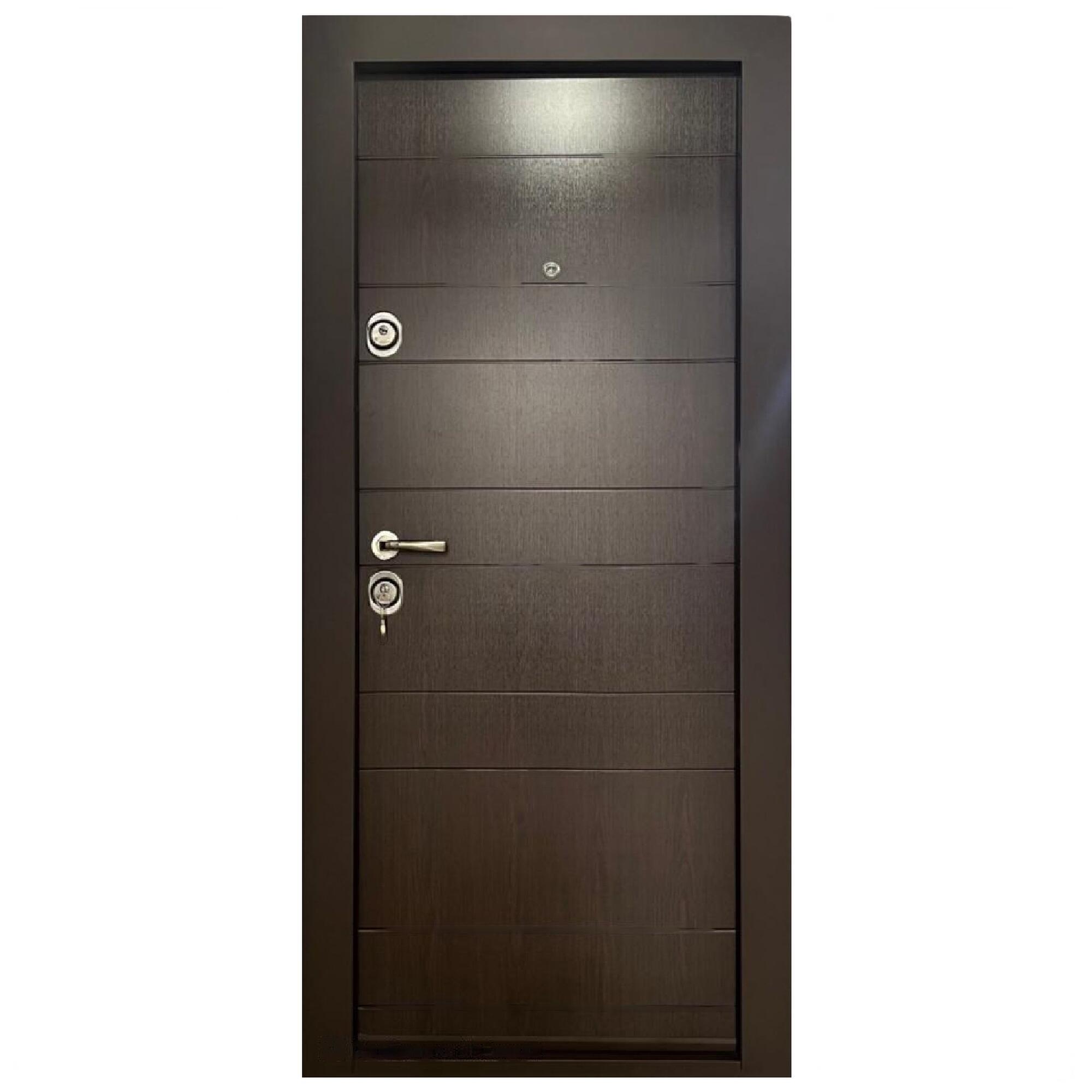Usa metalica apartament Kiev B, deschidere dreapta, 88 x 201, castaniu-bordolino