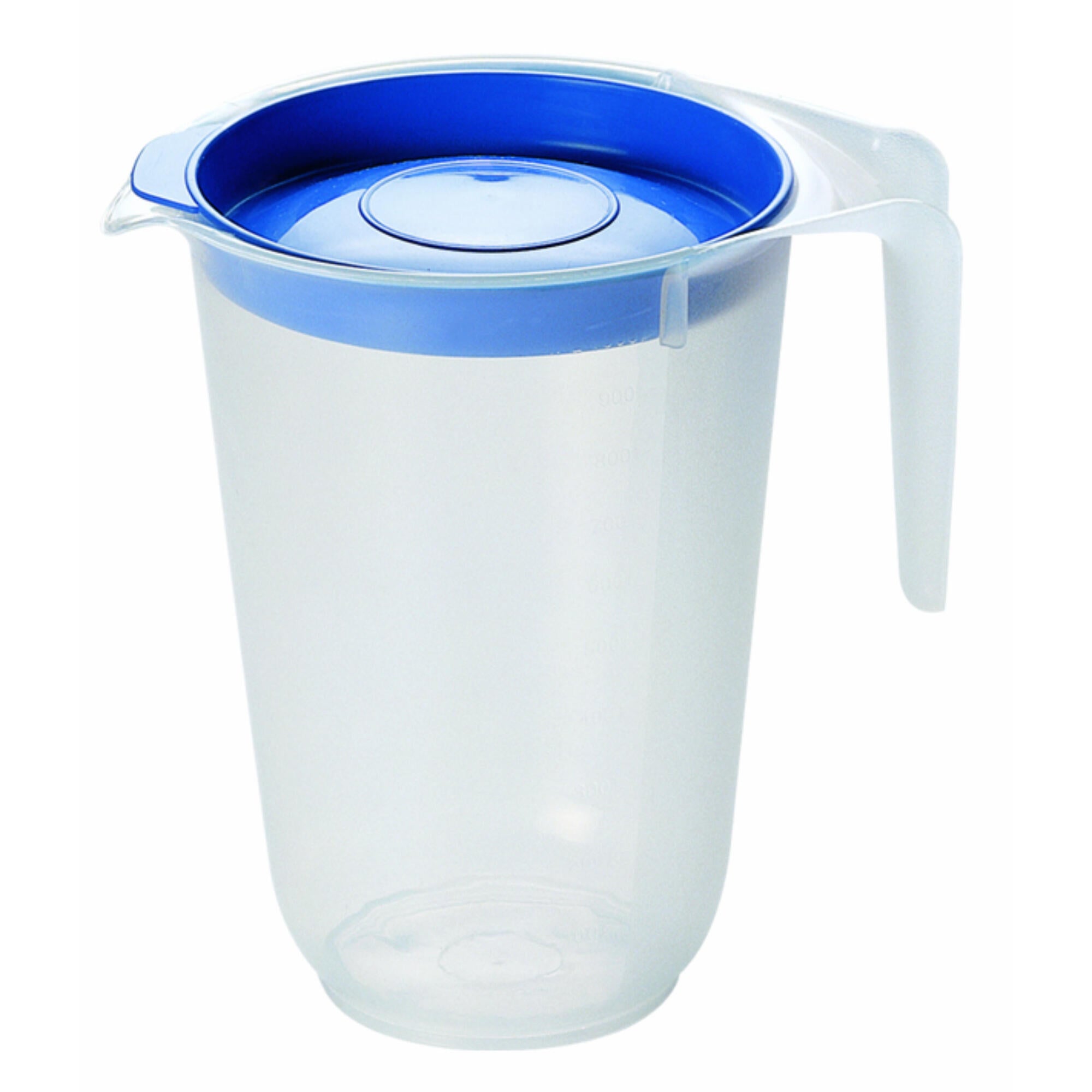 Carafa cu capac, din plastic, Ø 12 x H 16.5 cm, 1 L, transparent