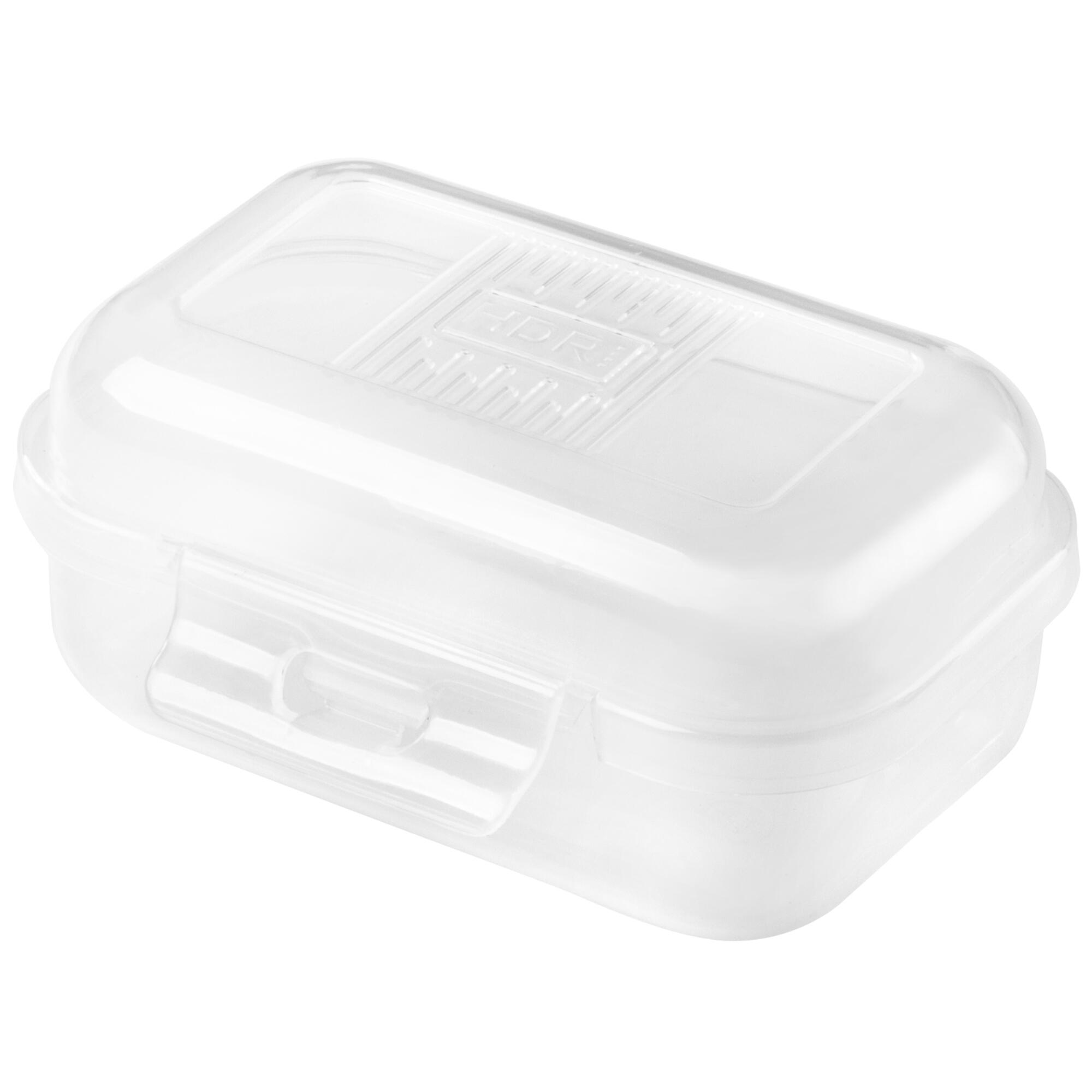Caserola din plastic cu capac, XS, 12.5 x 9 x 6 cm, transparent
