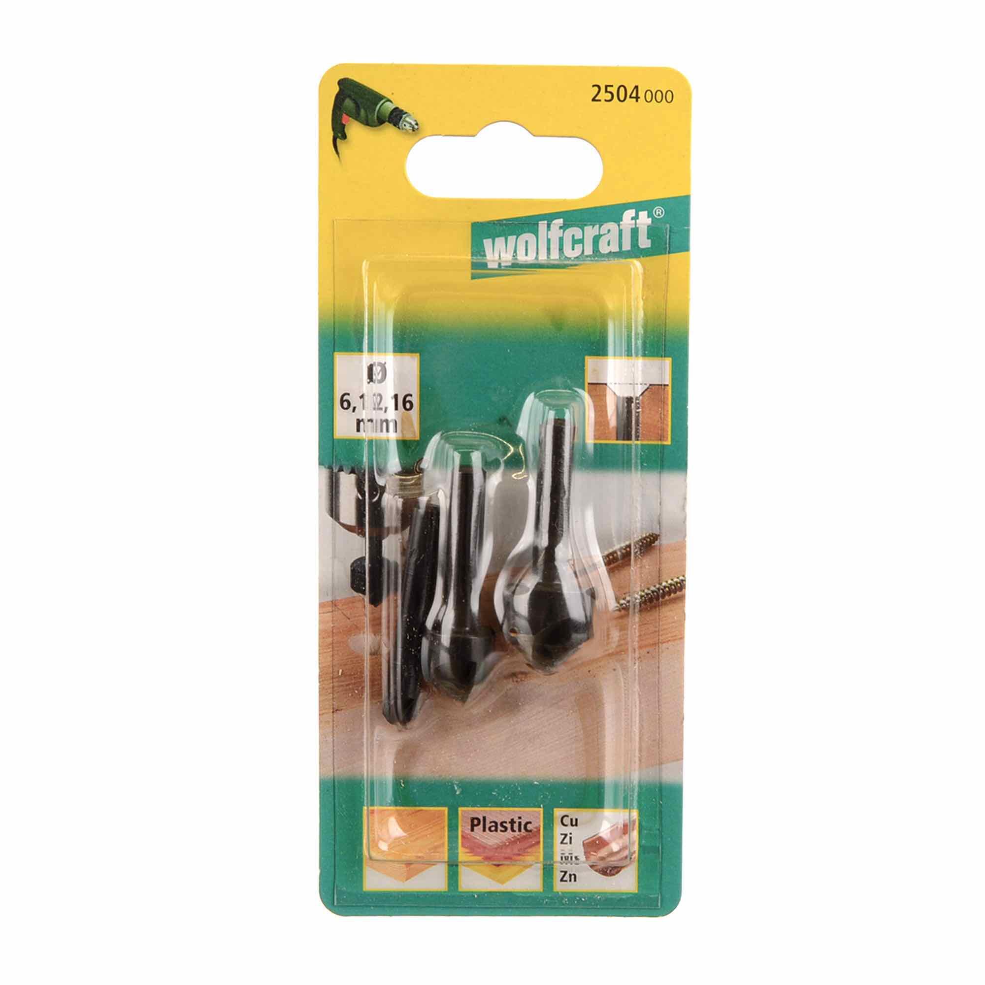Set 3 zencuitoare WS Wolfcraft, 6 - 16 mm 3buc