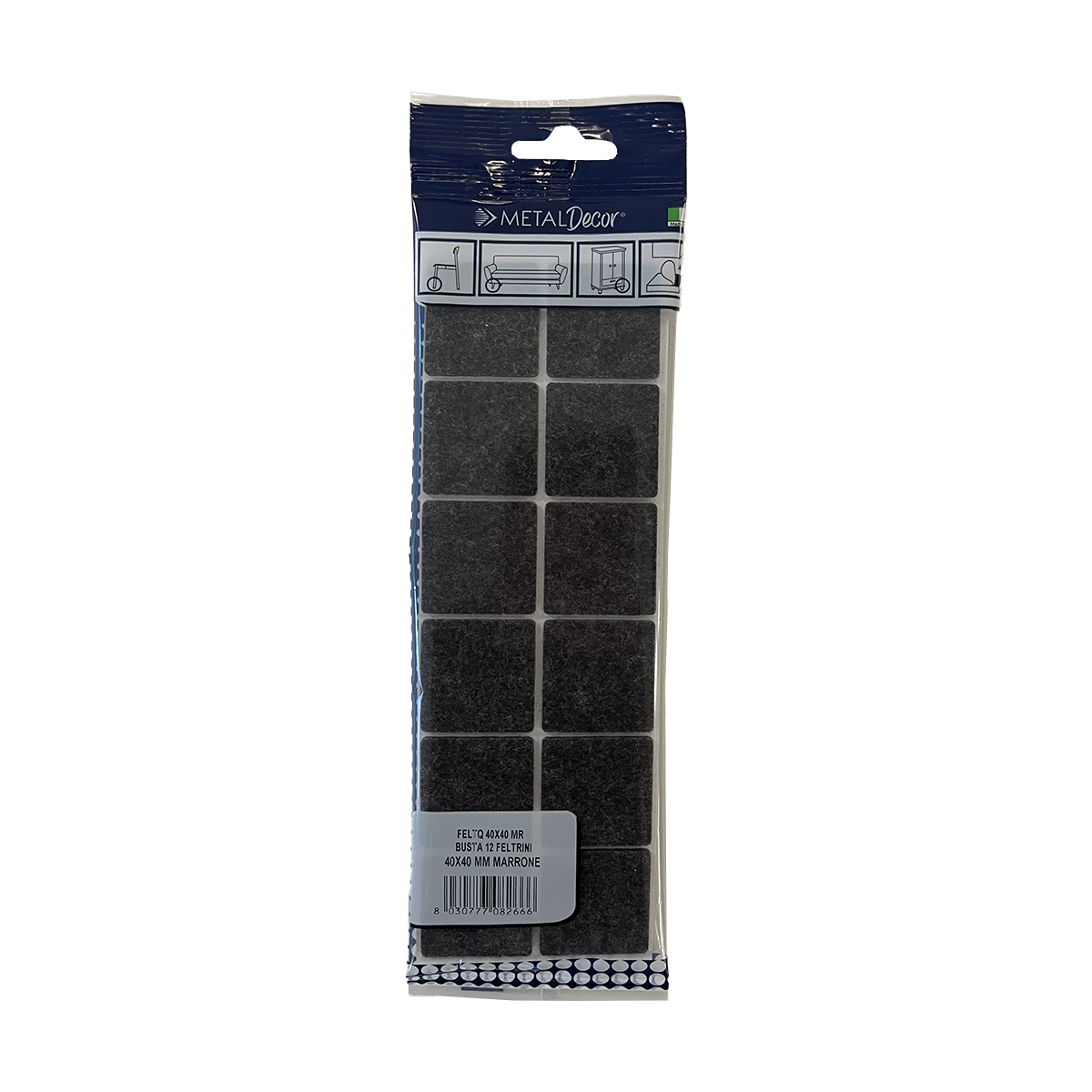 Feltrino per mobili FELTQ 40X40 MR 90 x 260 mm, 12 pezzi - 6