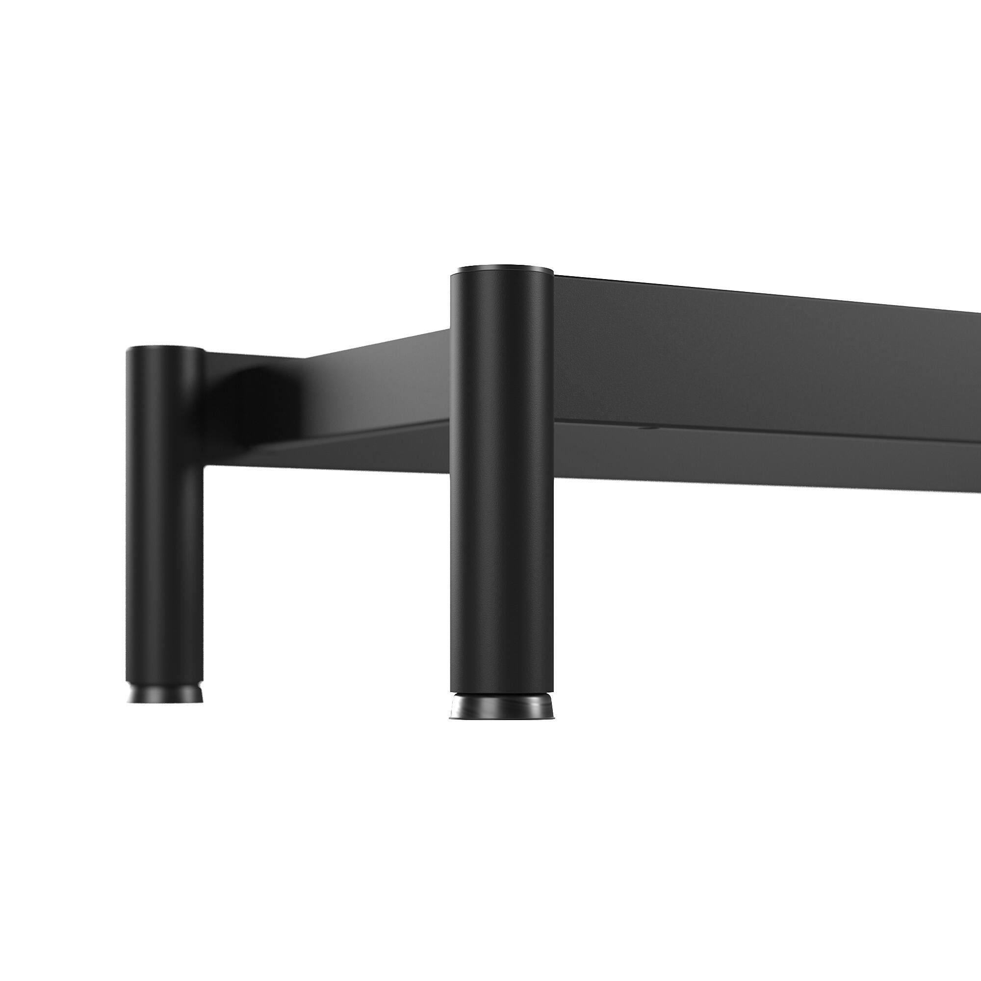 Pied plateforme de meuble STANDERS cylindrique, acier noir Ht. max 15.5 x l.70cm - 7