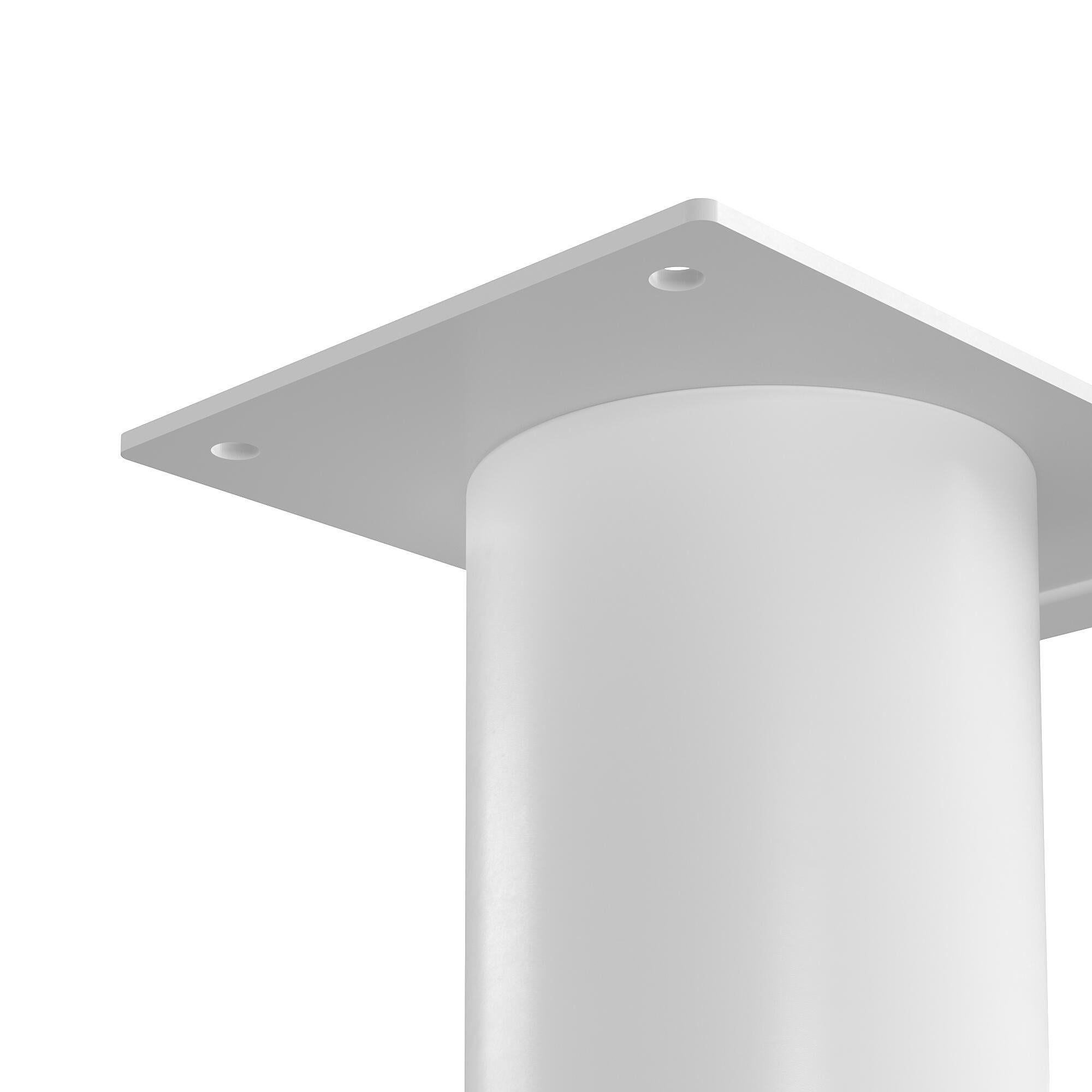 Pé para móvel cilíndrico aço branco 7.5 cm ⌀6 cm Kub Standers - 4