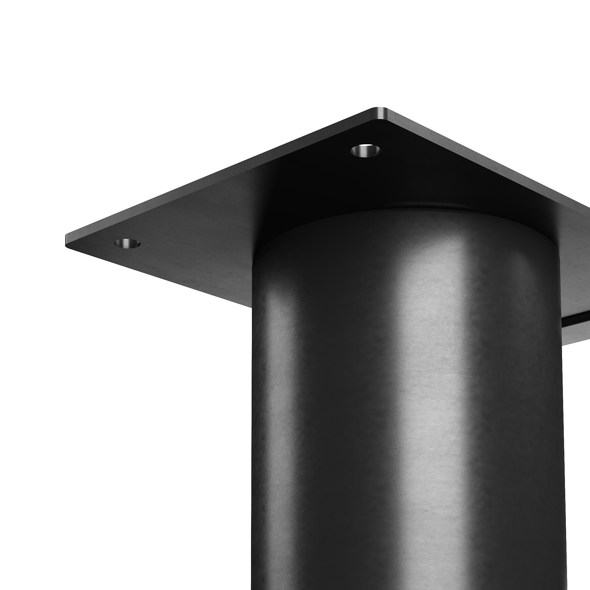 Pé para móvel cilíndrico aço preto 7.5 cm ⌀6 cm Kub Standers - 3