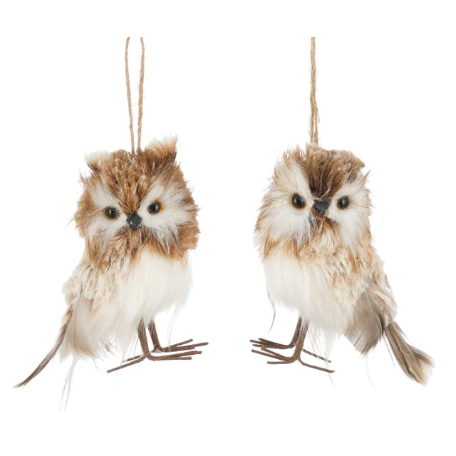 Enfeite mocho 12 cm castanho e branco (sortido)