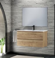 MUEBLE DE BAÑO MAYA ROBLE 100X45CM 2 CAJONES - 1