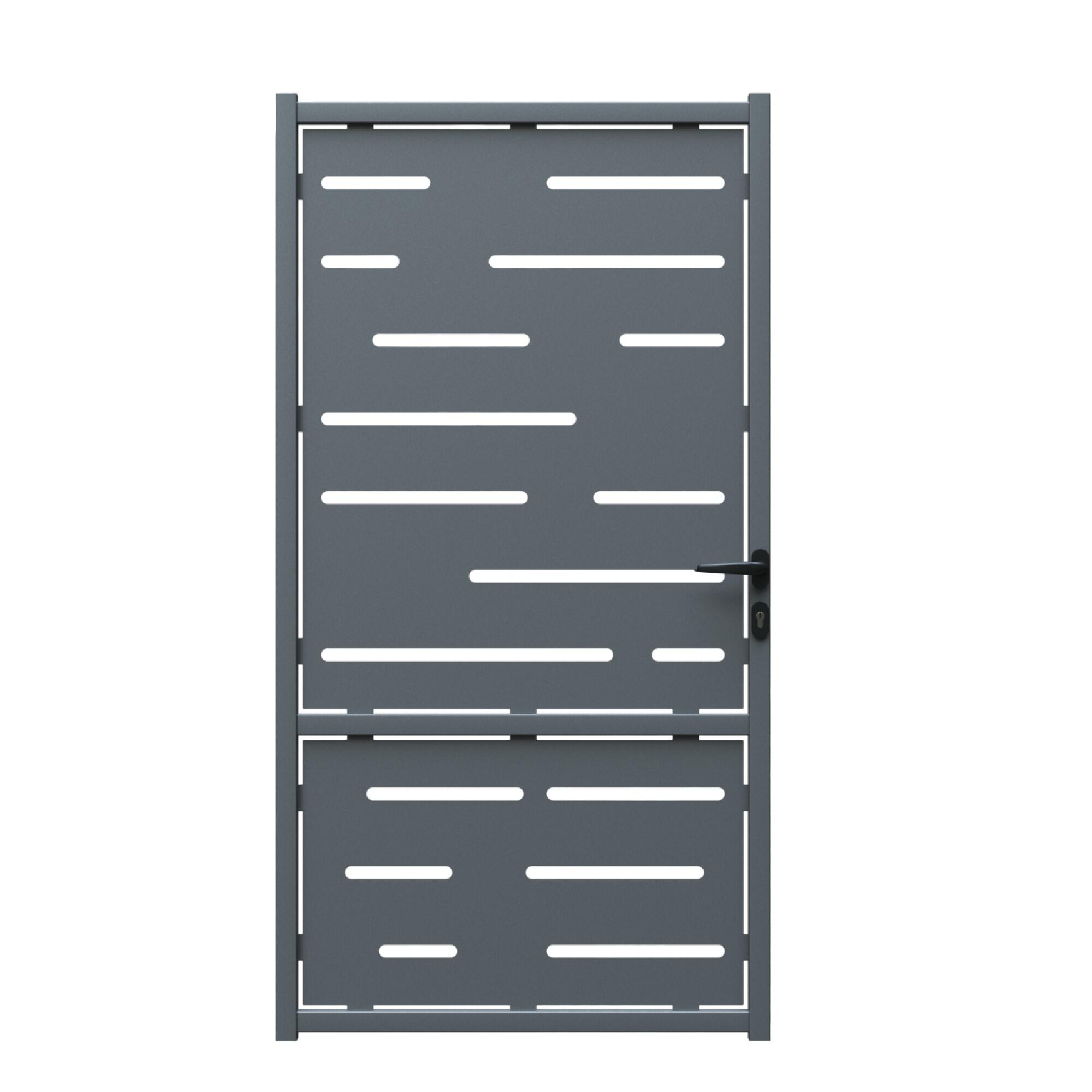 Poarta pietonala, model 301, otel, 100 x 180 cm, 2 mm, stanga, gri antracit, accesorii incluse