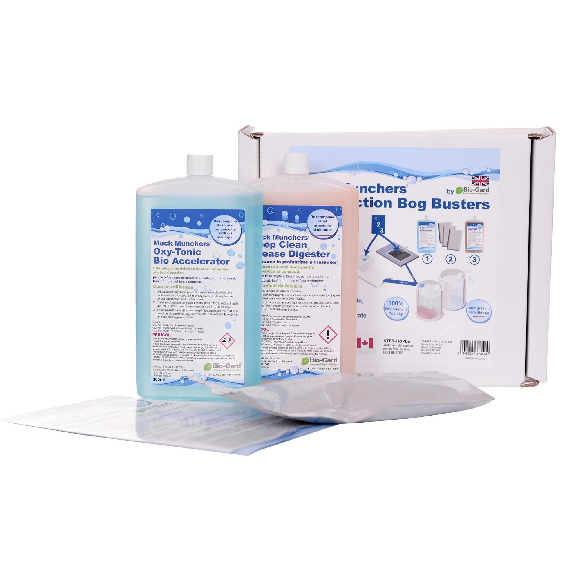 Activator biologic pentru fose septice, Muck Munchers, Bog Busters tratament de urgenta cu tripla actiune