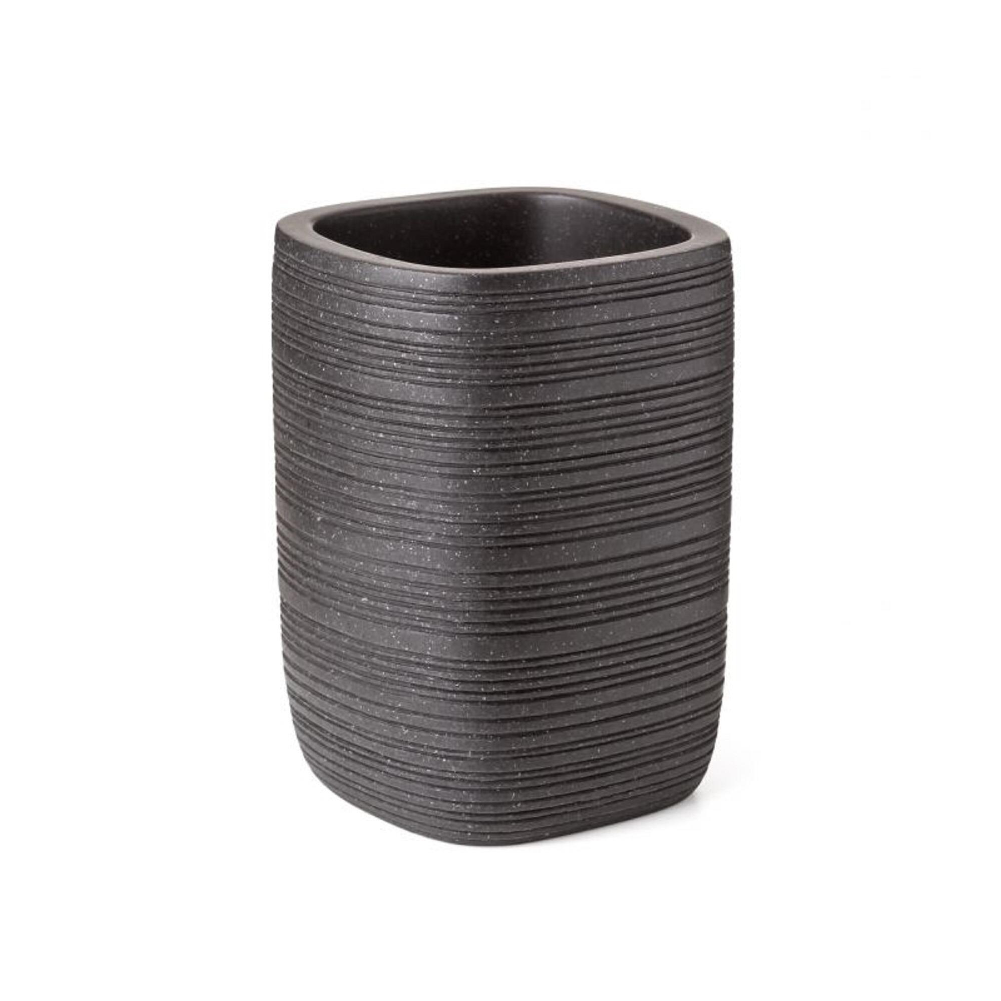 Pahar baie pentru igiena dentara Bambu, din rasina, negru