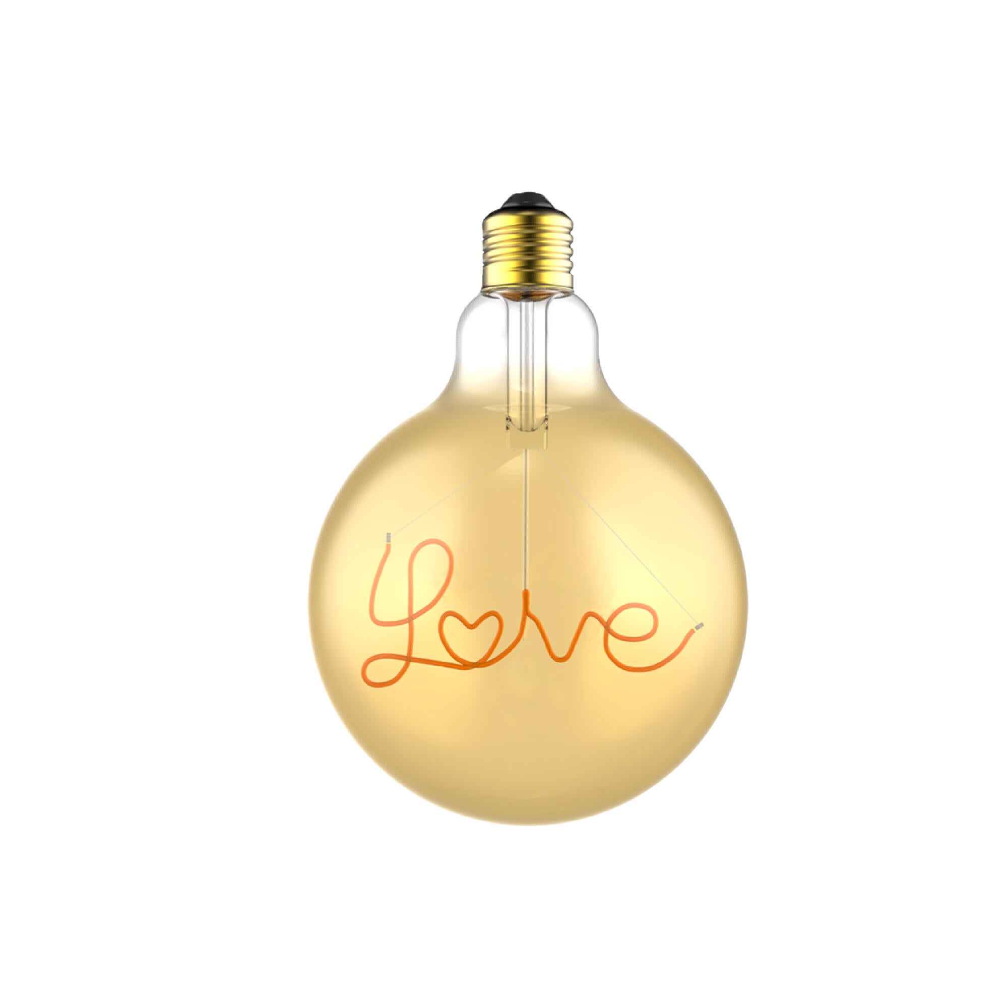 Bec LED decorativ Lexman, E27, G125, 3.5 W, alb cald, 1800K, 200lm, love