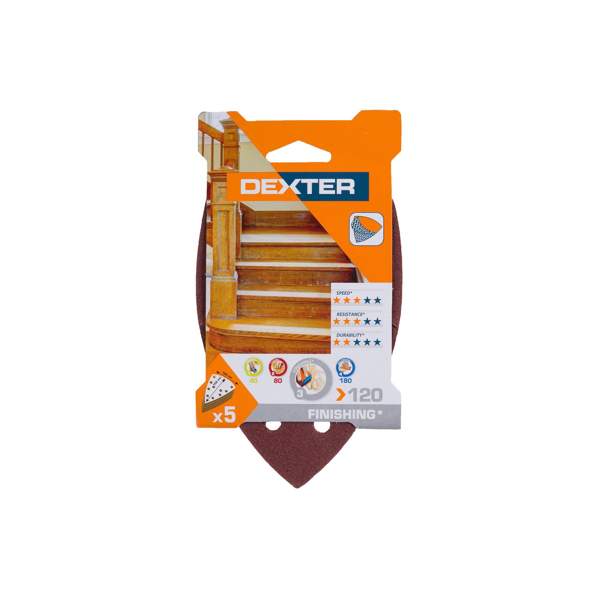 Banda abraziva Dexter, pentru slefuitor triunghiular, 152 x 102 mm, granulatie 120 (set 5 buc)