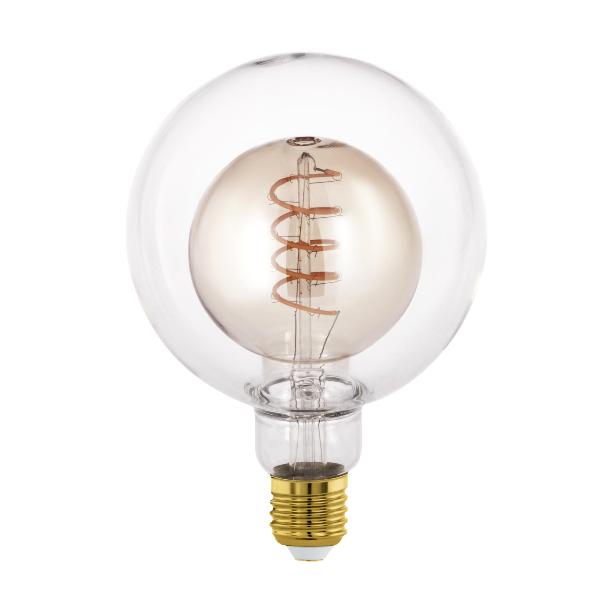 Bec LED deco E27, 4 W, filament clar, G125, ambra
