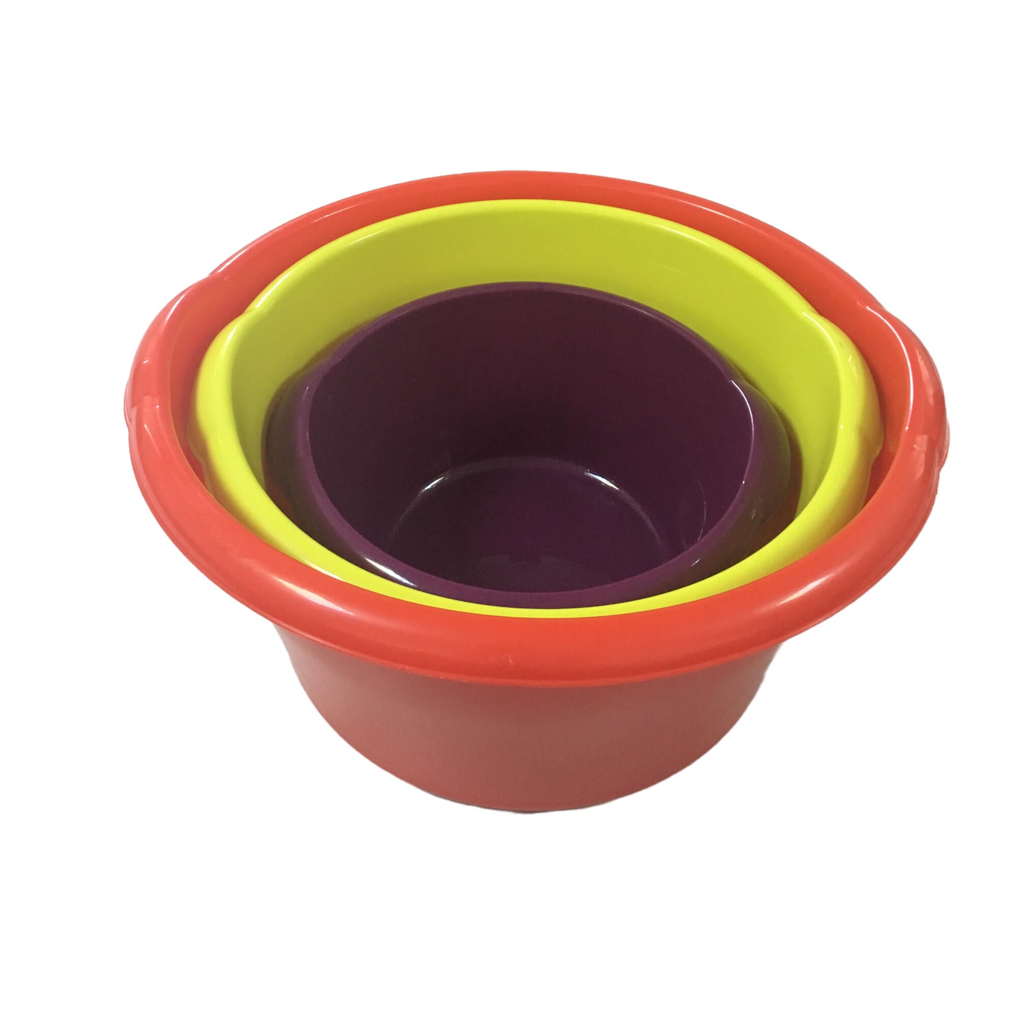 Set 3 ligheane din plastic, rotunde, 3 L, 7 L si 11 L, diverse culori