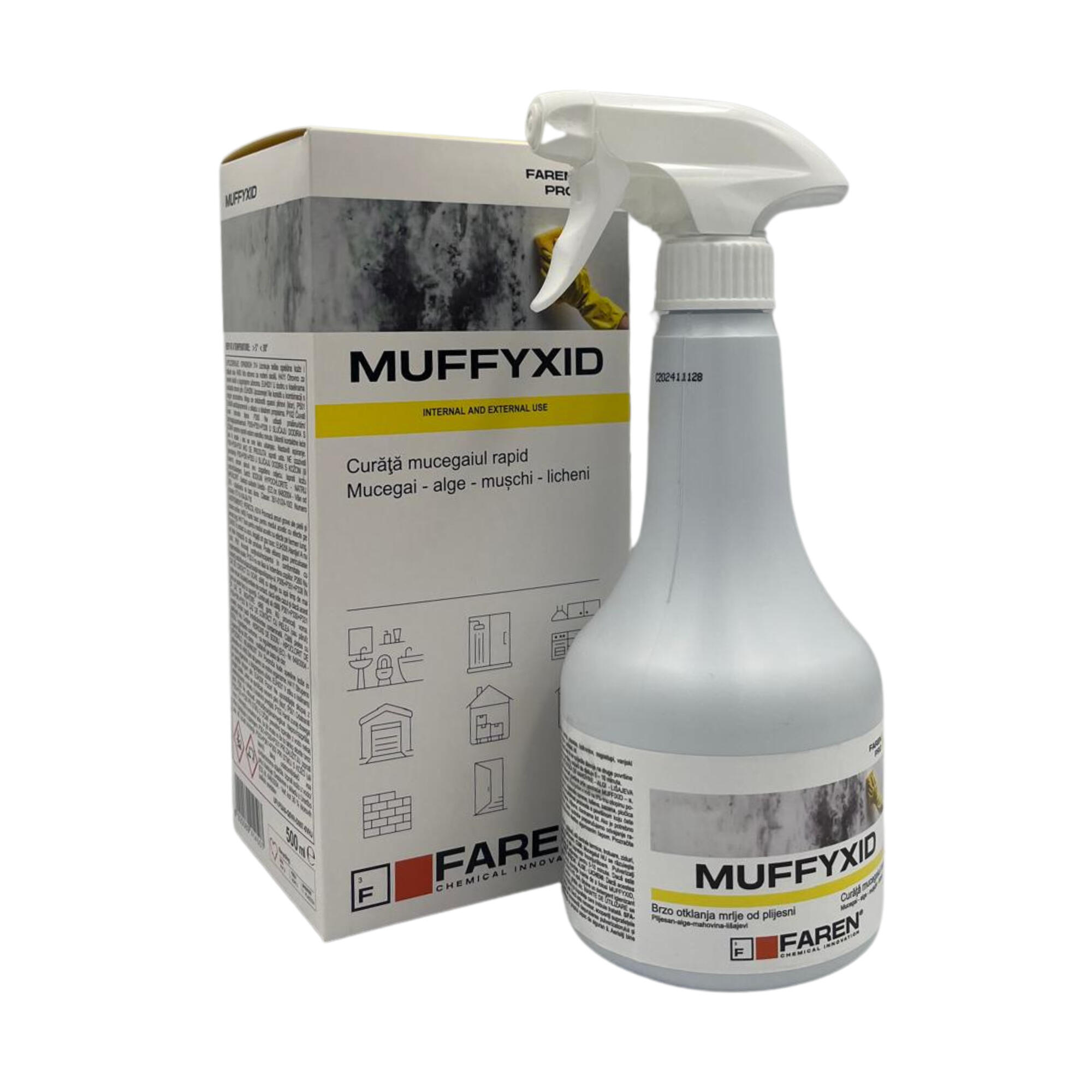 Solutie tratament profesional pentru indepartarea urmelor de muschi, alge, licheni, Muffyxid, 0.5 L