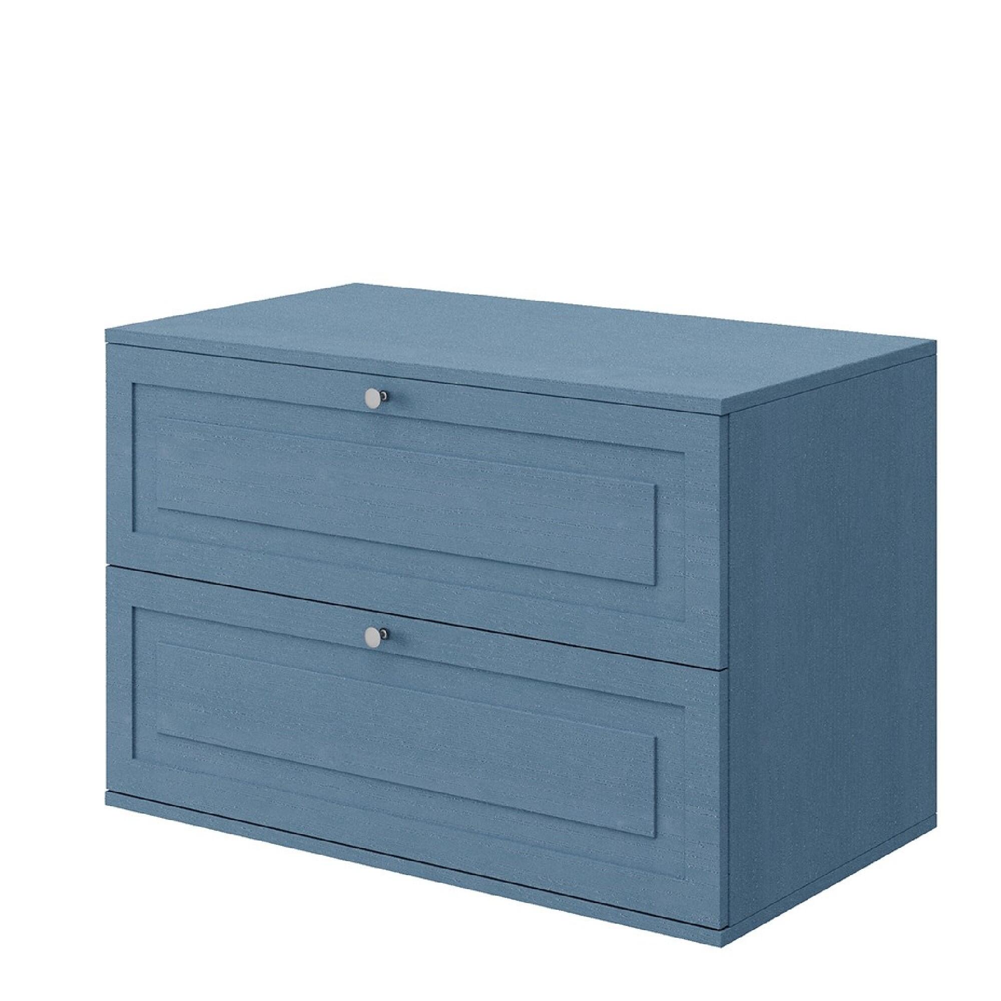 Baza pentru lavoar 2 sertare cu usa Aphrodite, 80 cm, albastru
