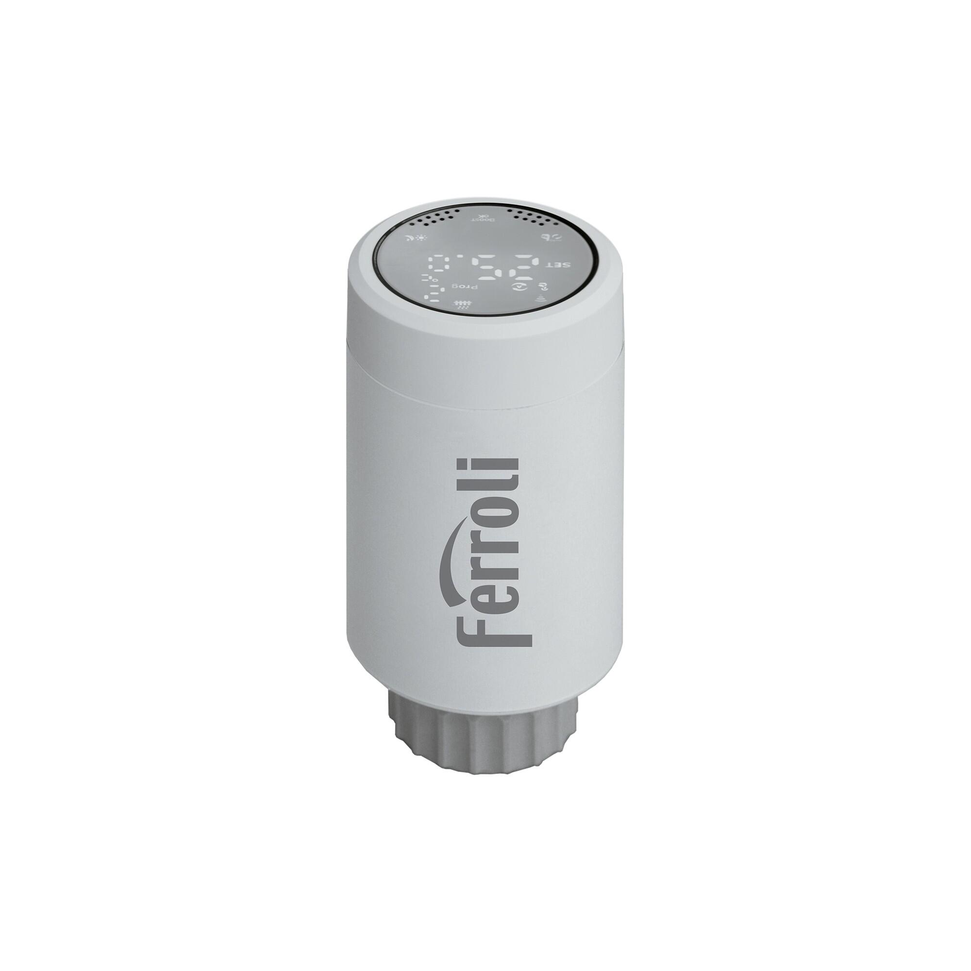 Cap termostatat inteligent Ferroli FER 807, programabil, Wi-Fi, afisaj digital LCD