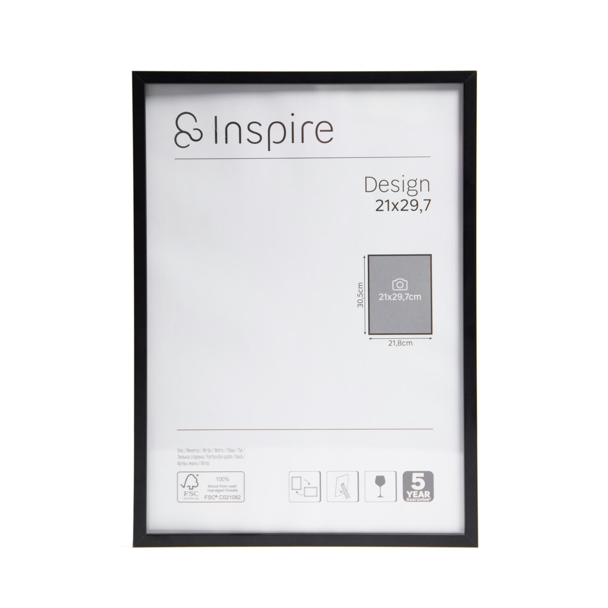 Rama foto Inspire Design, 21 x 29.7 cm, metal, negru