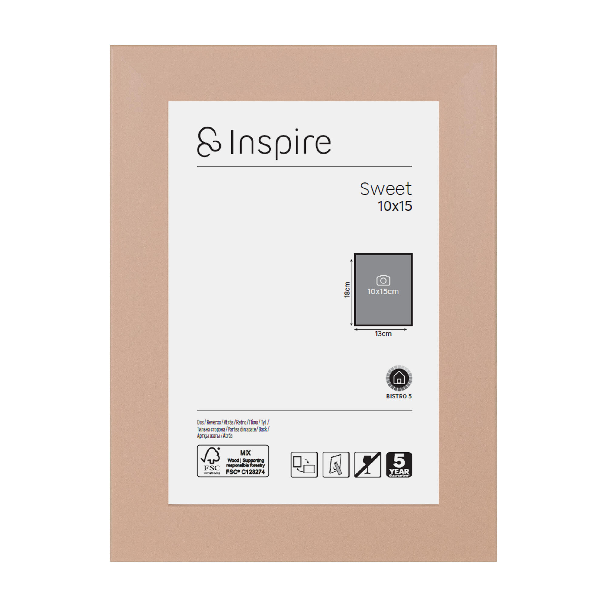 Rama foto Inspire Sweet, 10 x 15 cm, plastic, roz | Leroy Merlin