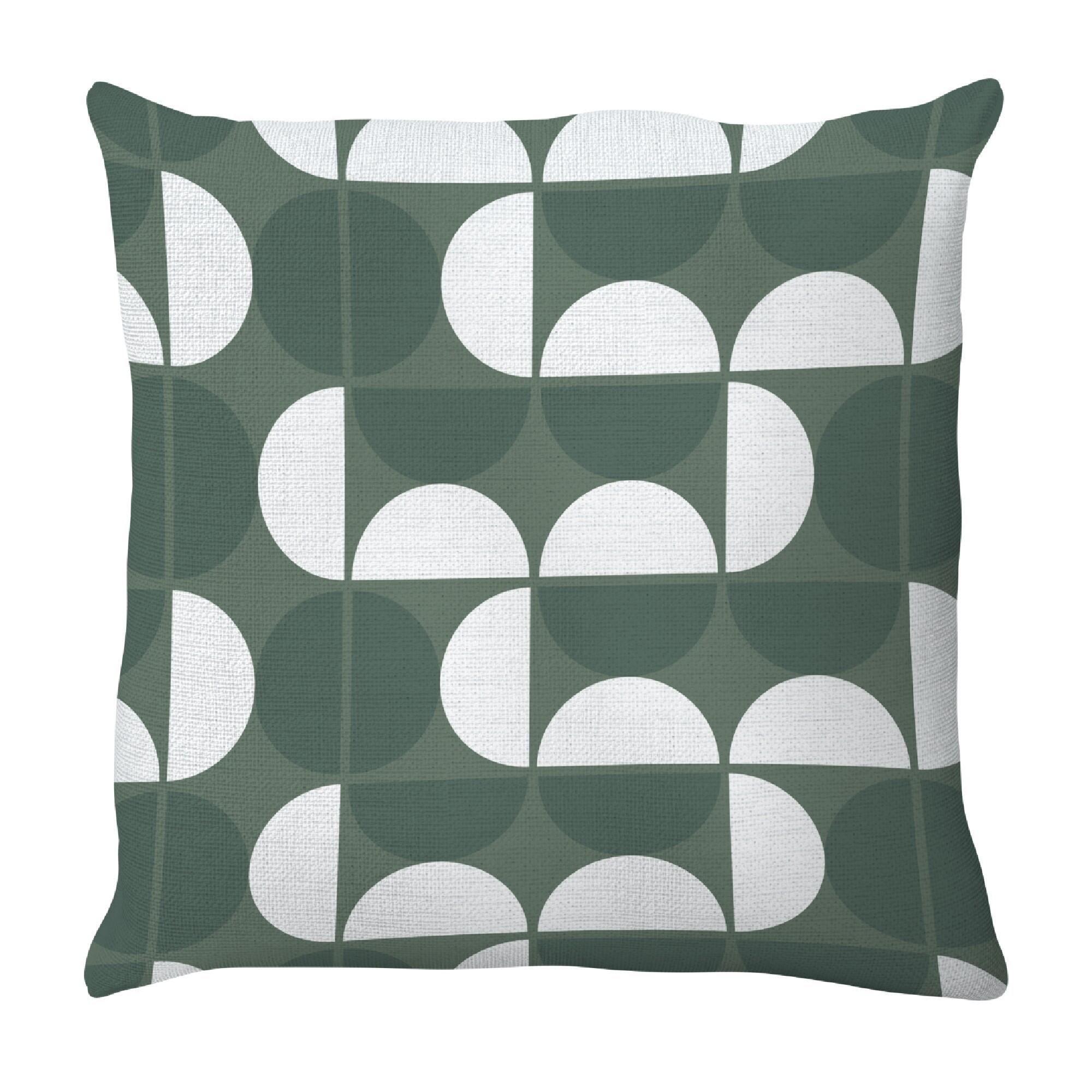 Perna decorativa Naterial Geometric, bumbac/poliester, 45 x 45 cm, verde