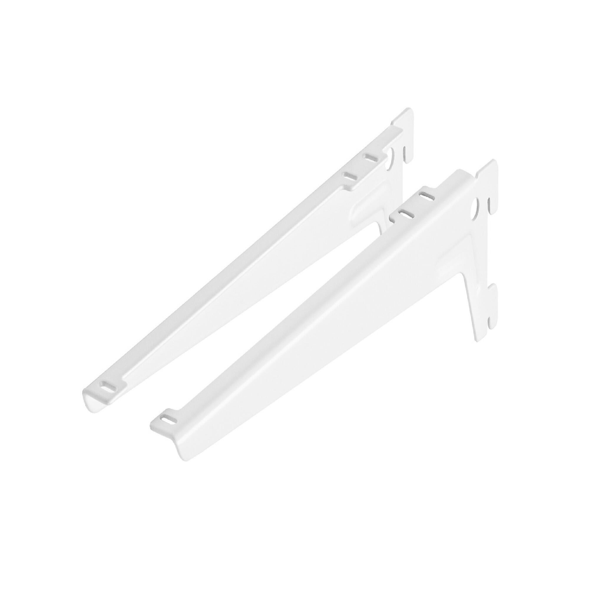 Suporti simpli pentru raft pe sina, 280 mm, alb (set 2 buc)