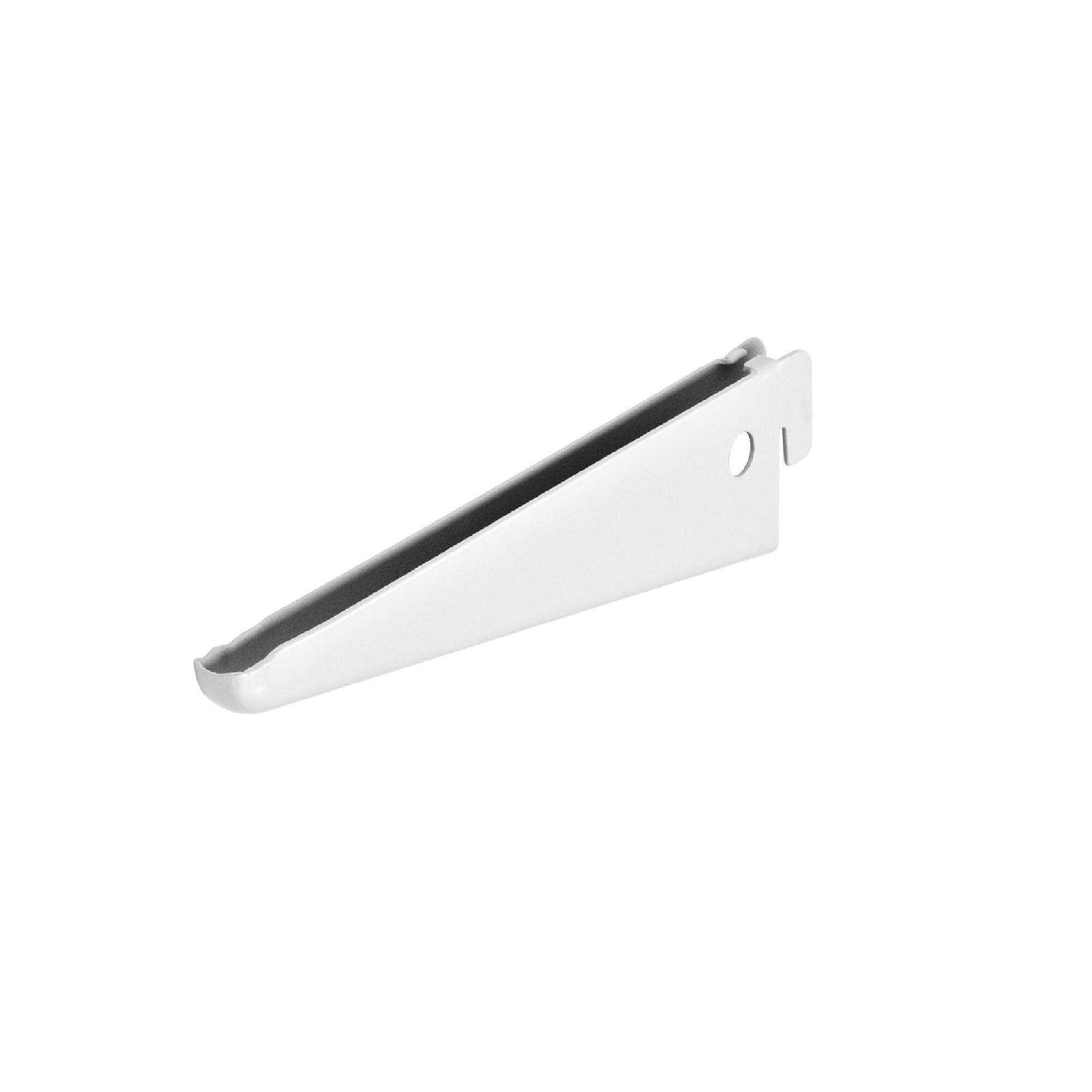 Suport dublu pentru raft pe sina, 170 mm, alb
