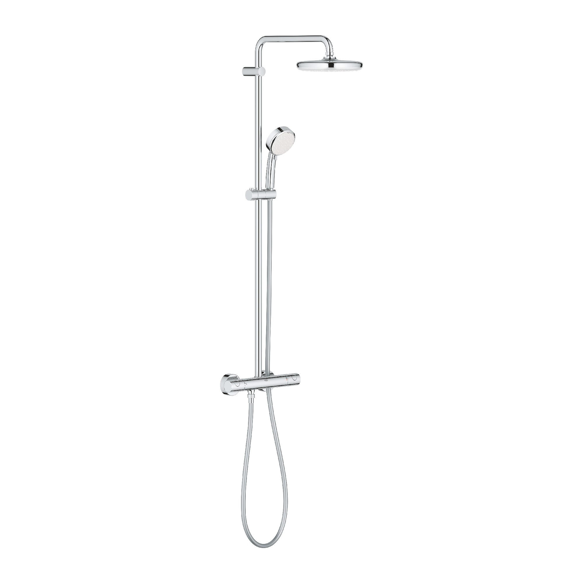 Sistem dus fix cu baterie Grohe Vitallo, 2 functii, alb