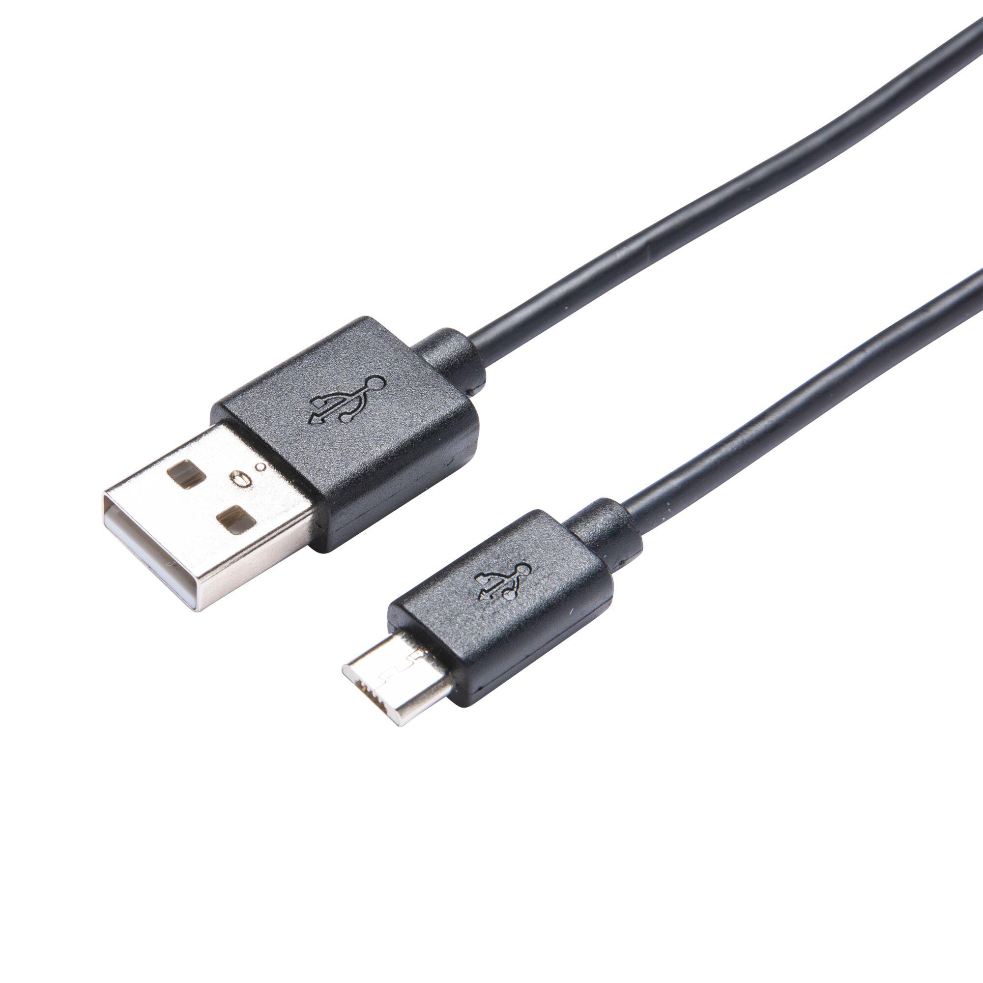 Cablu USB Lexman, micro USB - USB tip A, cauciuc, 1 m, negru